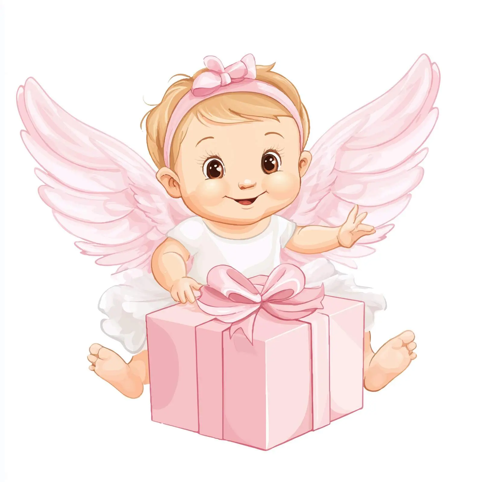 Pink Baby Shower Gift with Angel — free download from Dotvec