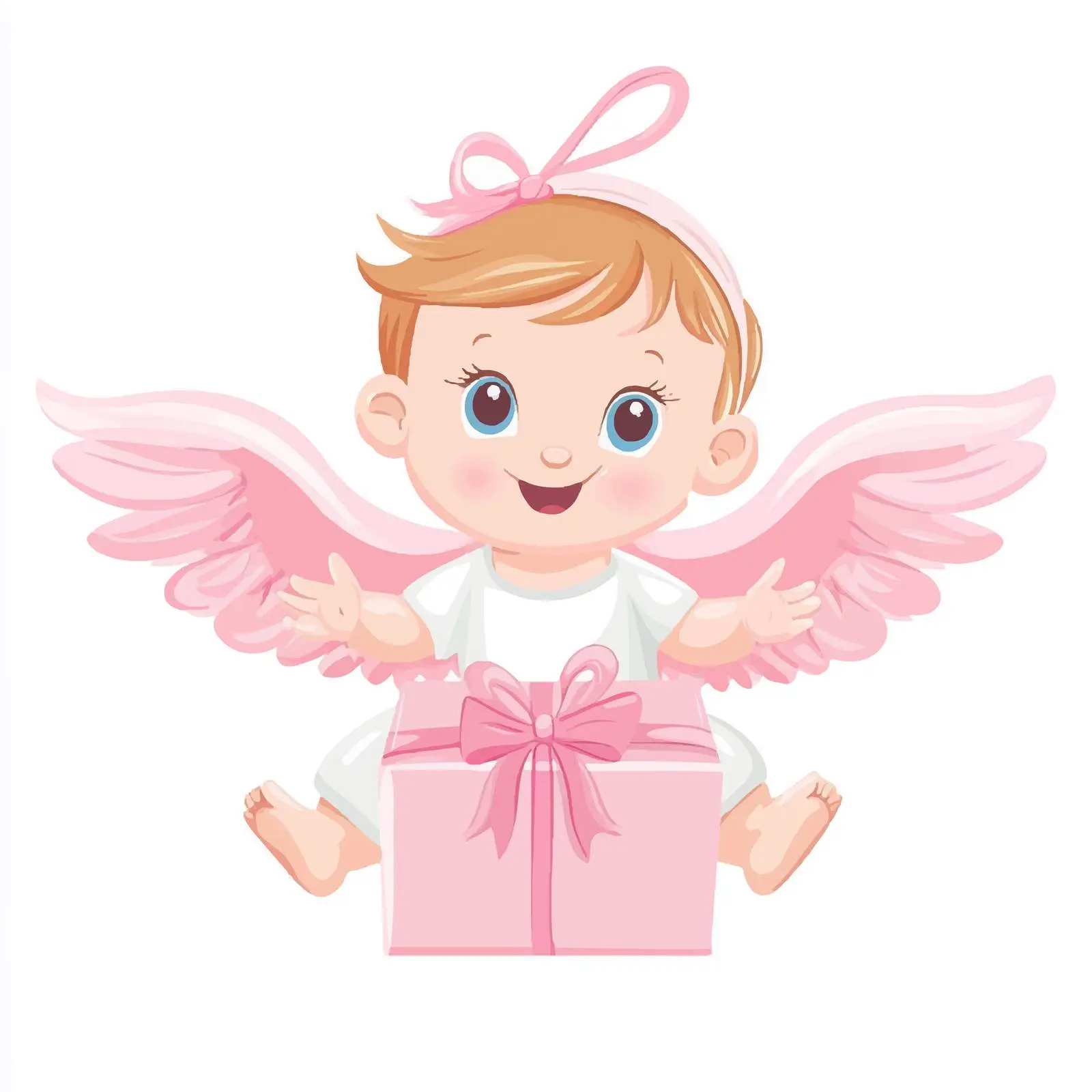 Pink Baby Shower Gift with Angel Design — free download from Dotvec