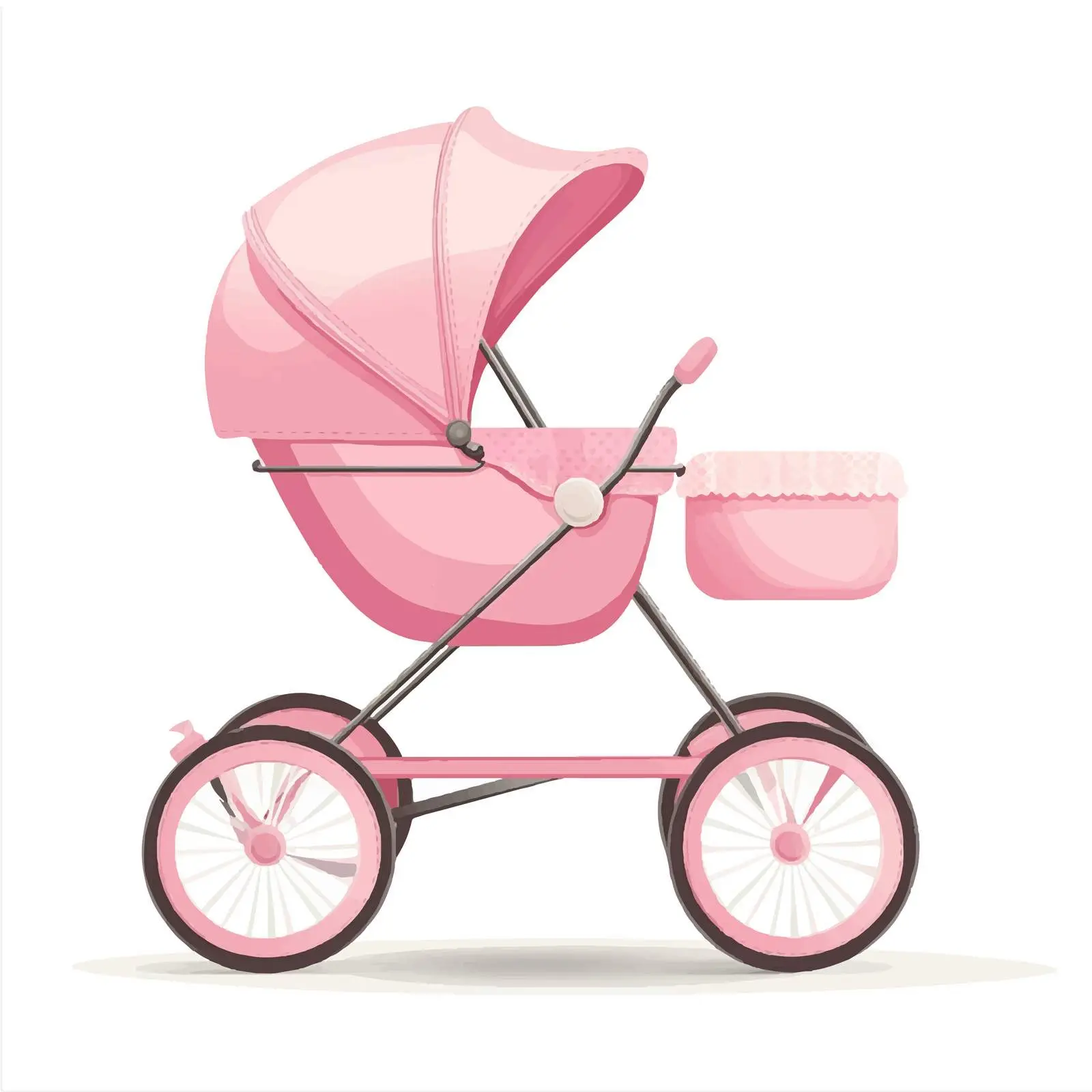 Pink Stroller Baby Shower Vector Design — free download from Dotvec