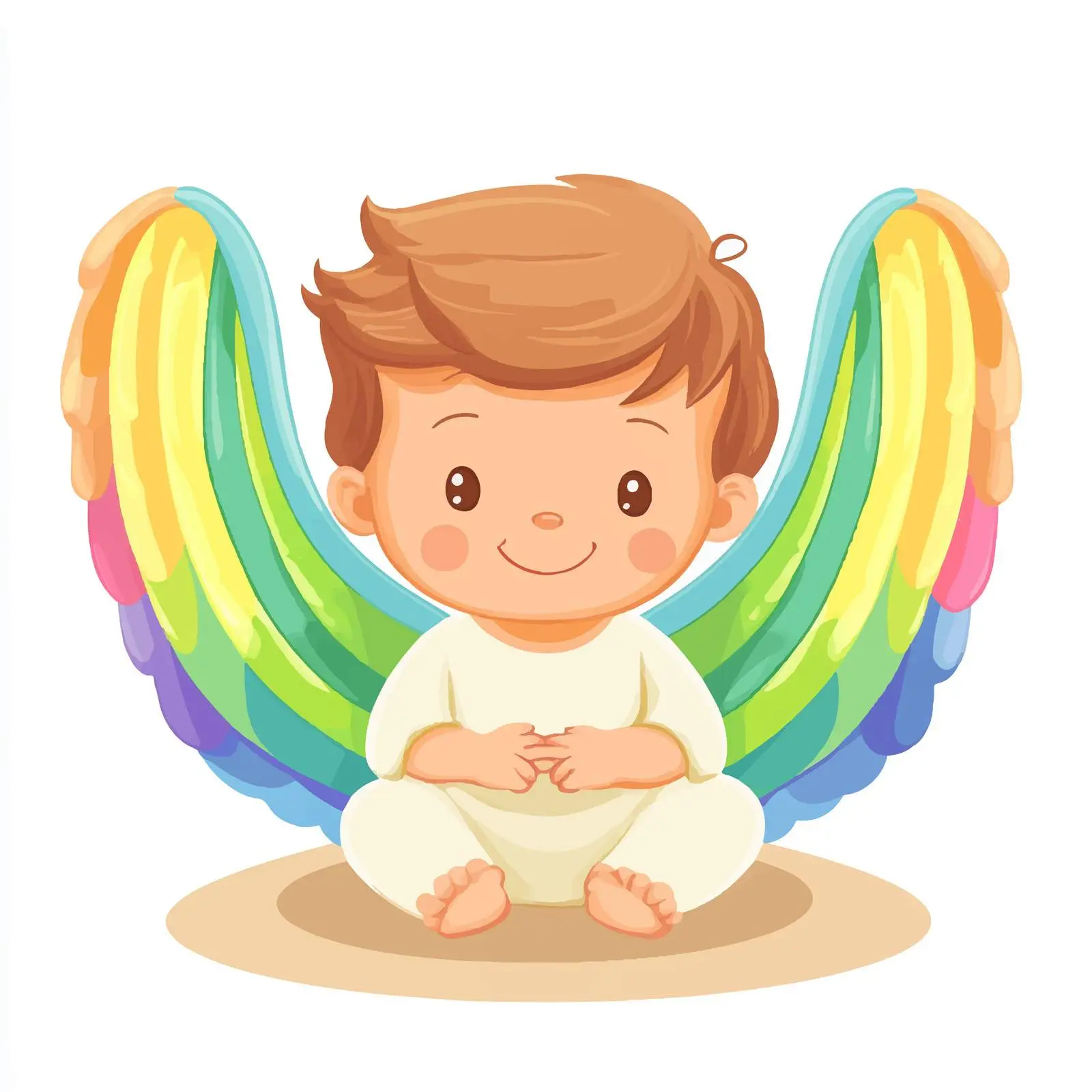 Rainbow Baby Shower Angel Centerpiece — free download from Dotvec