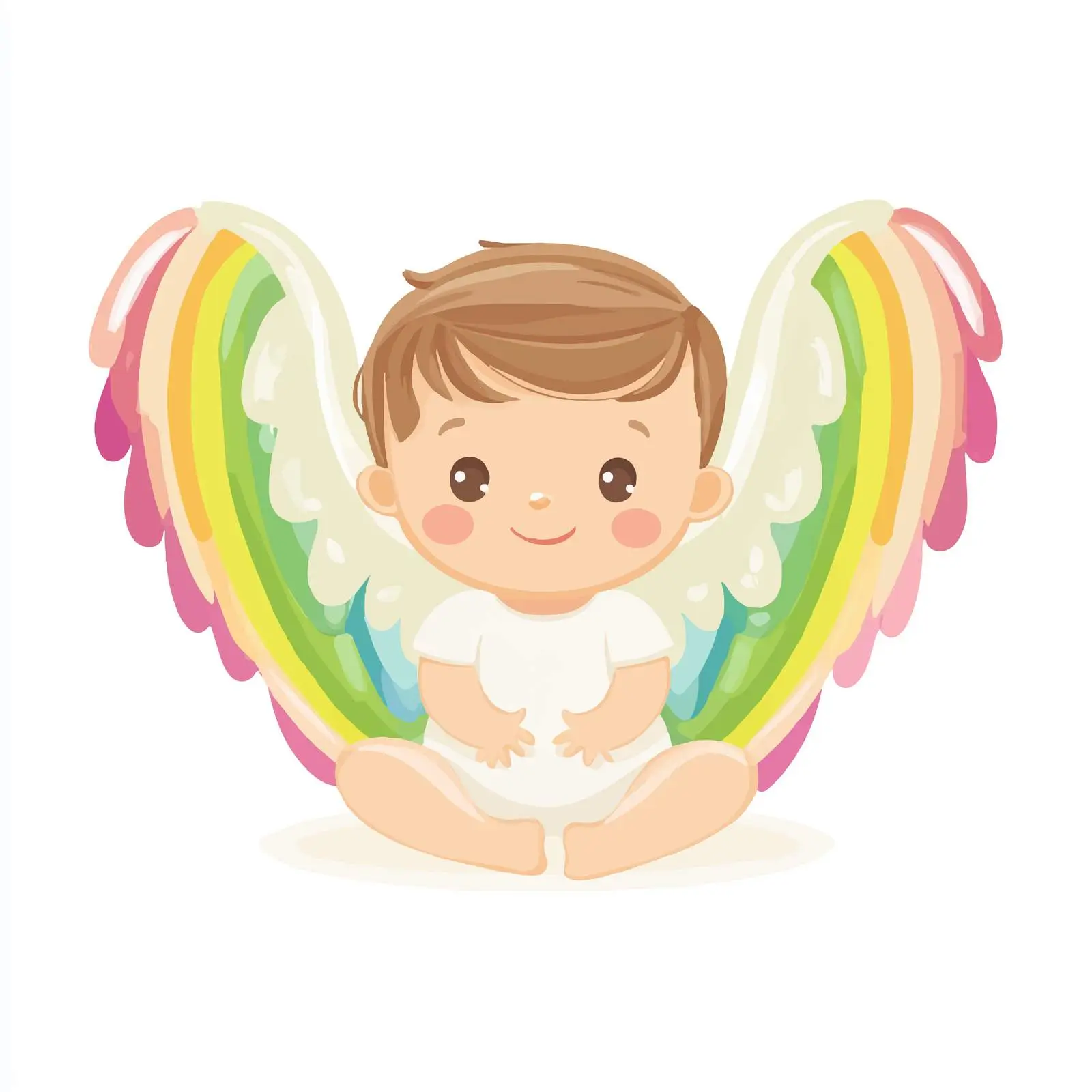 Rainbow Baby Shower Angel Design — free download from Dotvec