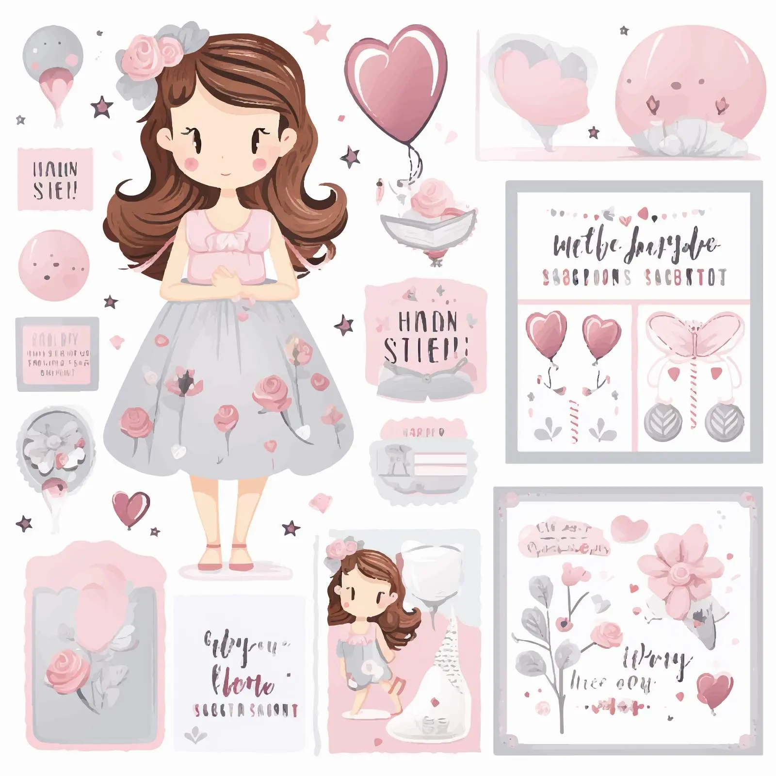 Baby Shower Invitation and Thank You Card Set — free download from Dotvec