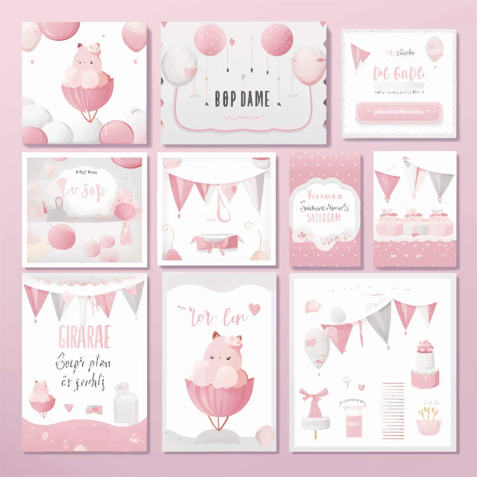 Baby Shower Invitation and Thank You Card Templates — free download from Dotvec