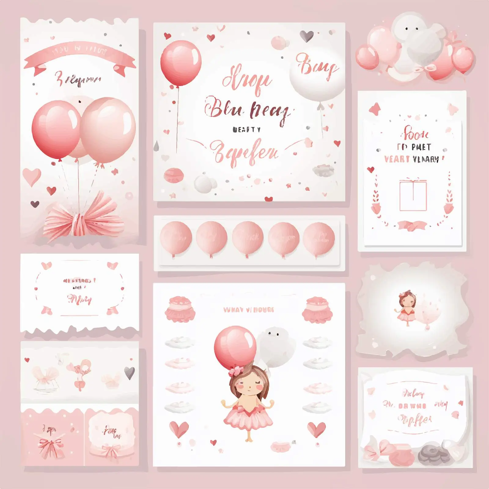 Baby Shower Invitation and Thank You Card Set — free download from Dotvec
