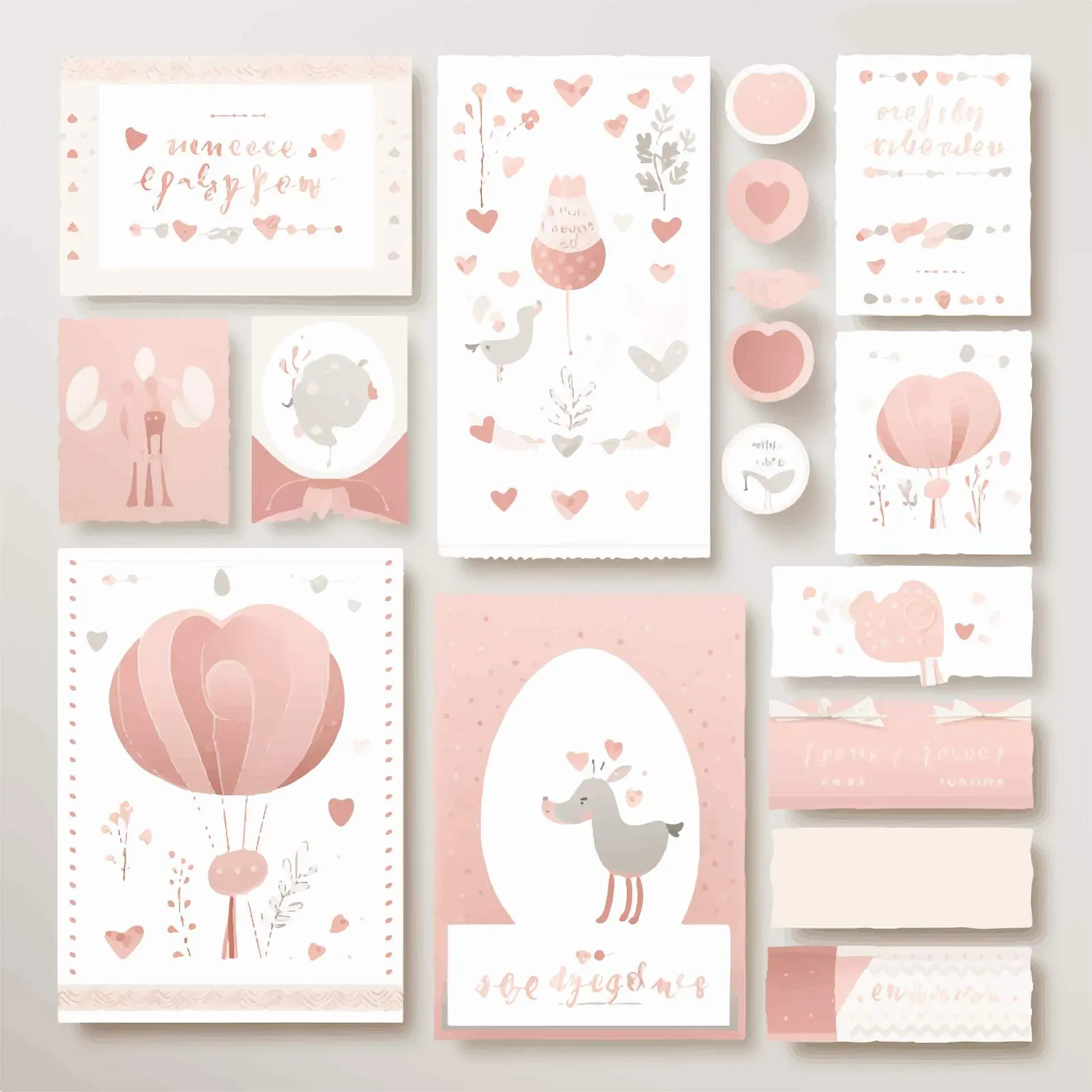 Baby Shower Invitation and Thank You Card Set – free customizable design image from Dotvec