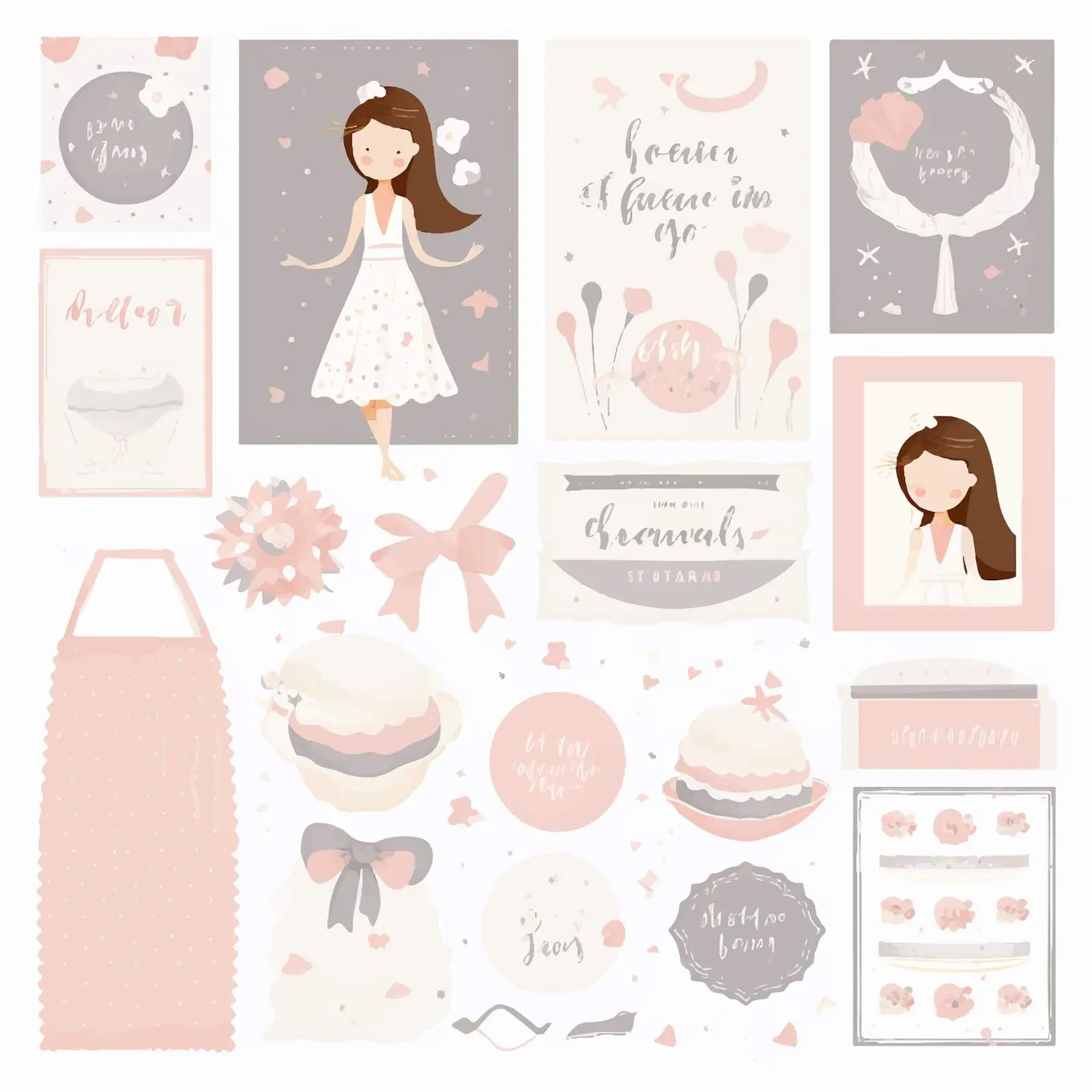 Baby Shower Invitation and Card Template Set – free customizable design image from Dotvec