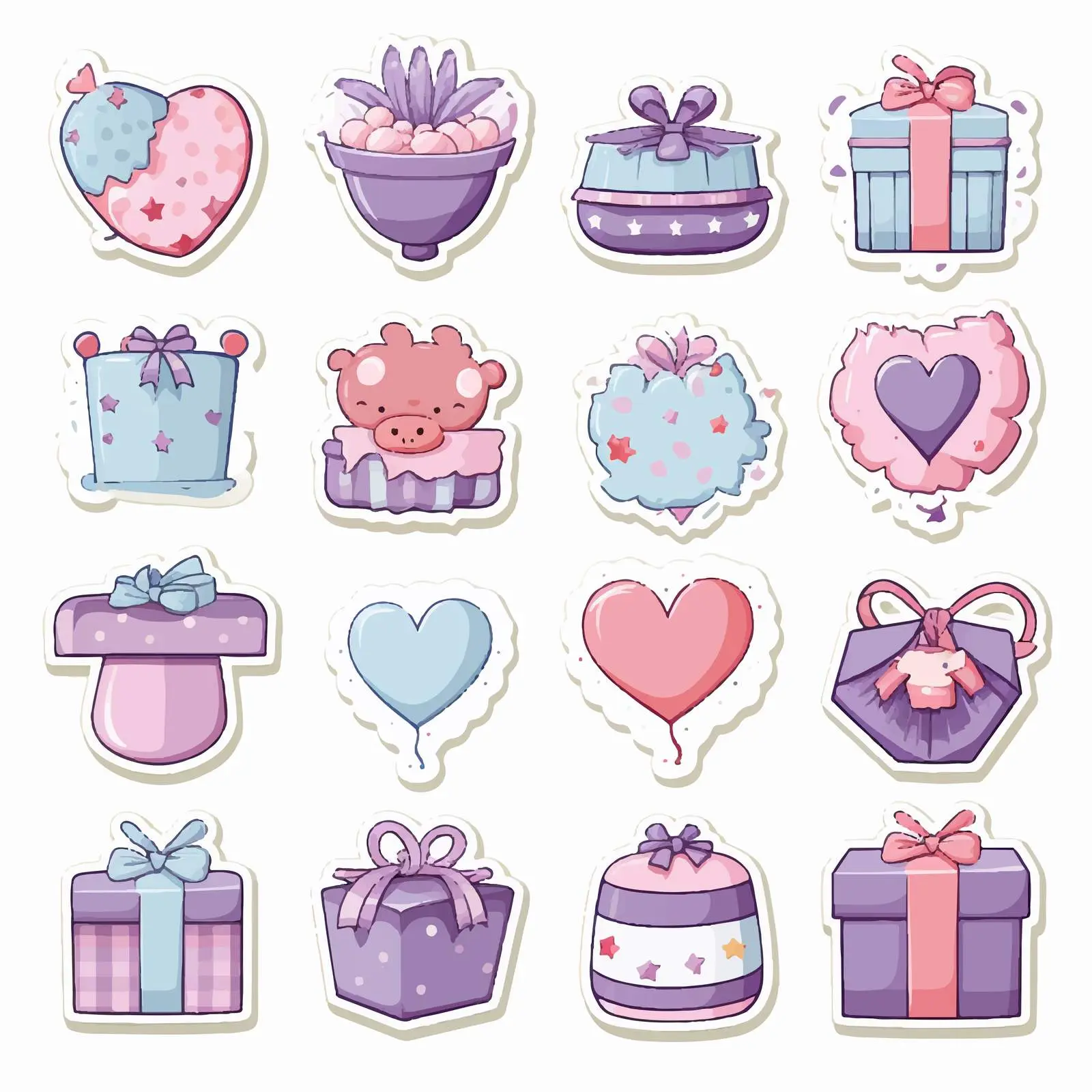 Baby Shower Template Stickers Set for Decor – free creative designs image from Dotvec