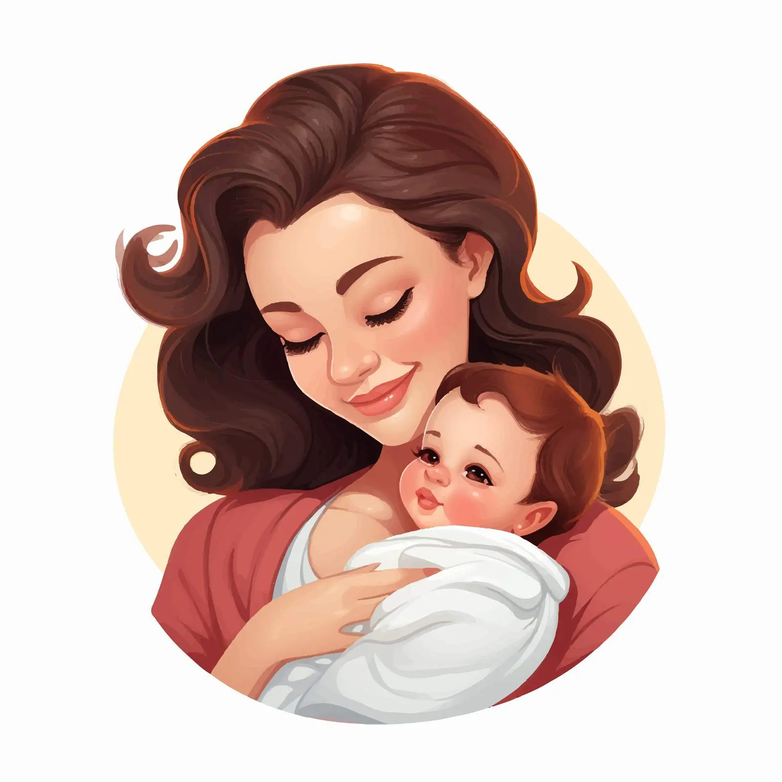 Happy Mother and Newborn Day Postcard Vector — free download from Dotvec