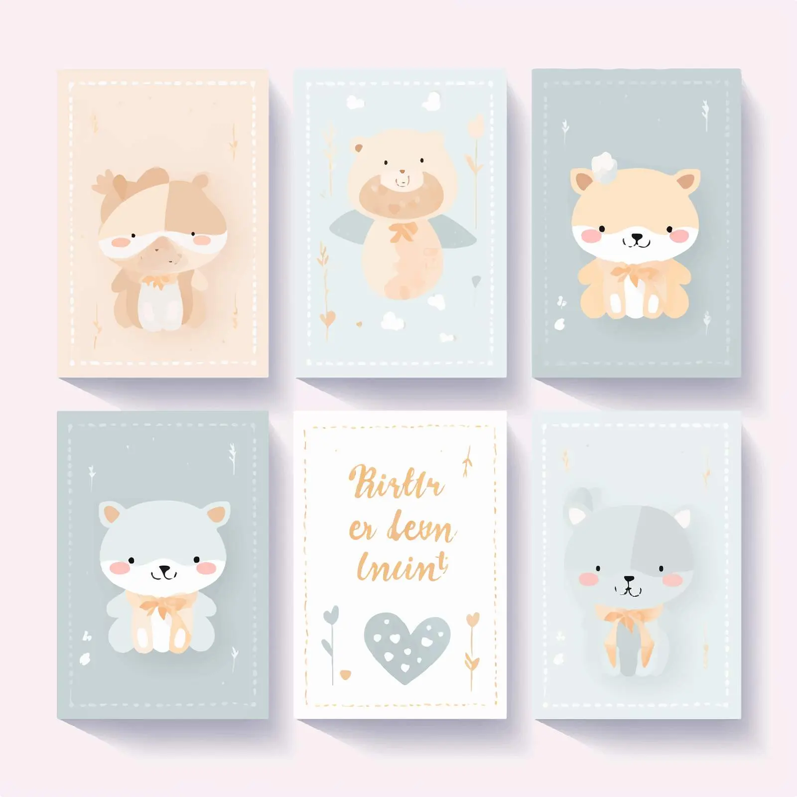 Classic Baby Thank You Card Templates Set — free download from Dotvec