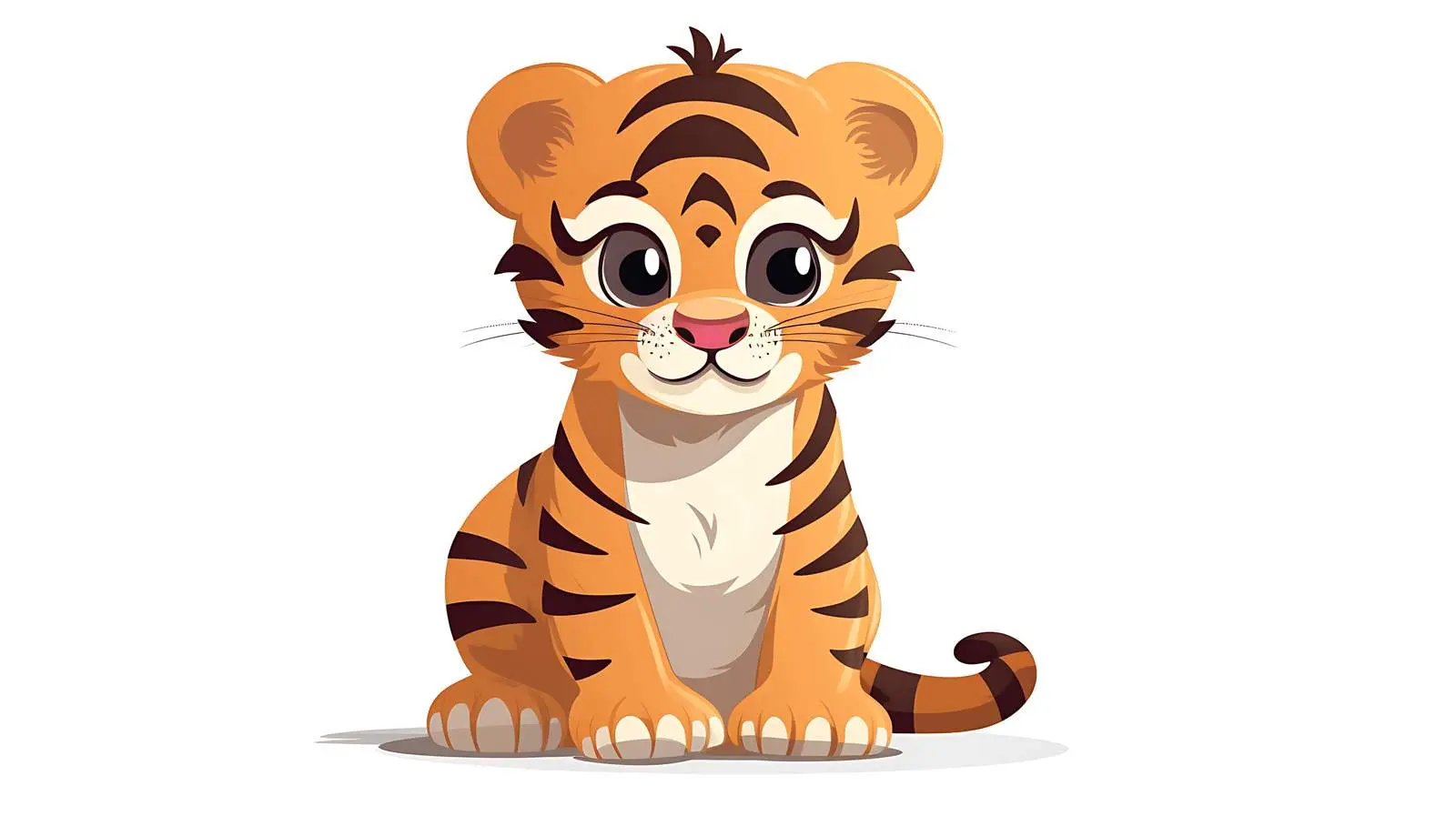 Baby Tiger Flat Vector Illustration — free download from Dotvec