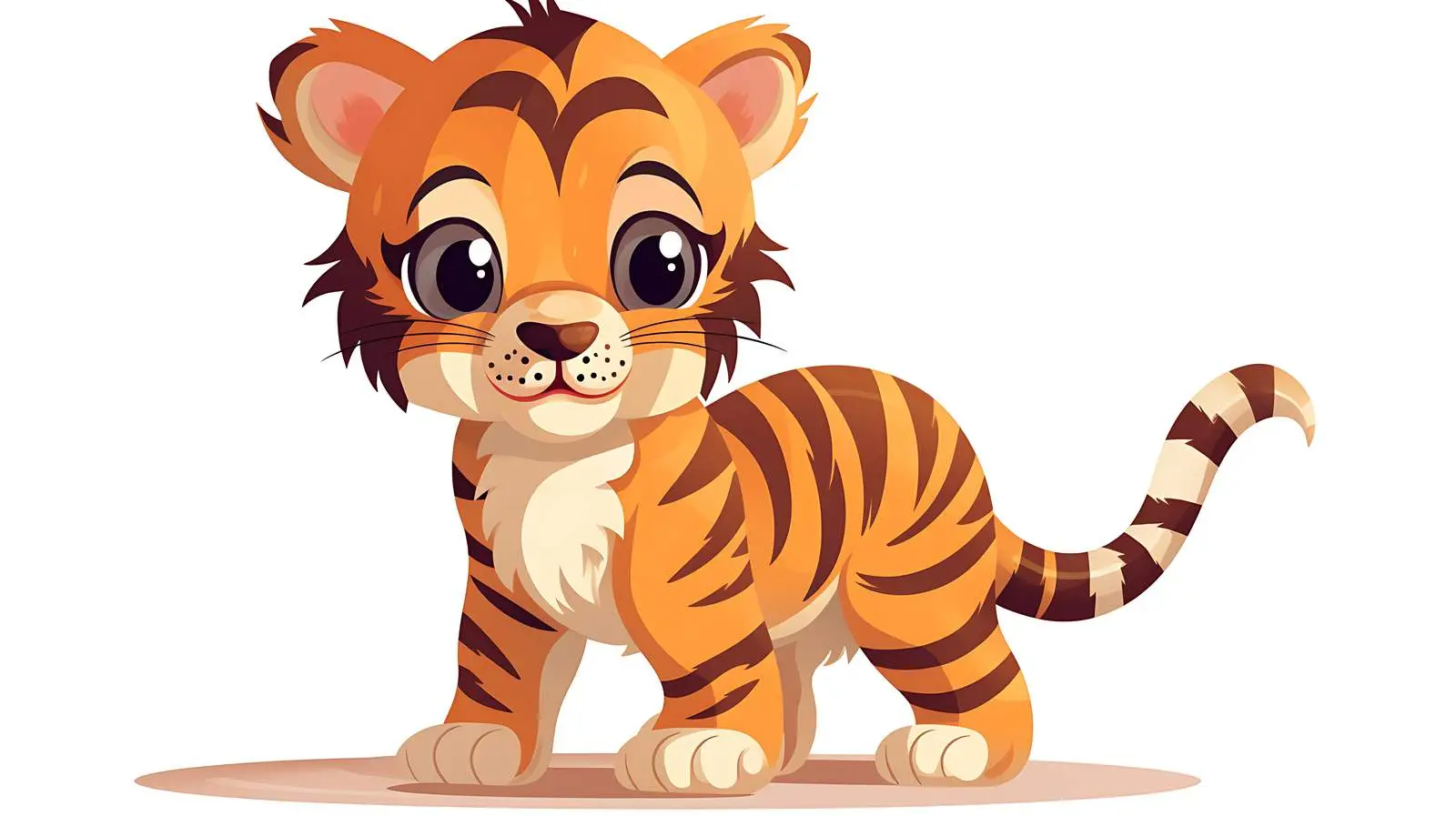 Baby Tiger Flat Vector Illustration — free download from Dotvec