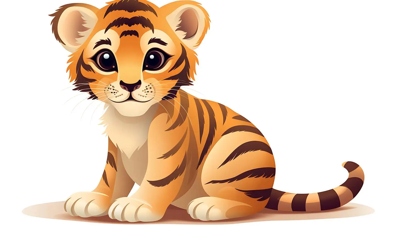Baby Tiger Vector Illustration on White — free download from Dotvec