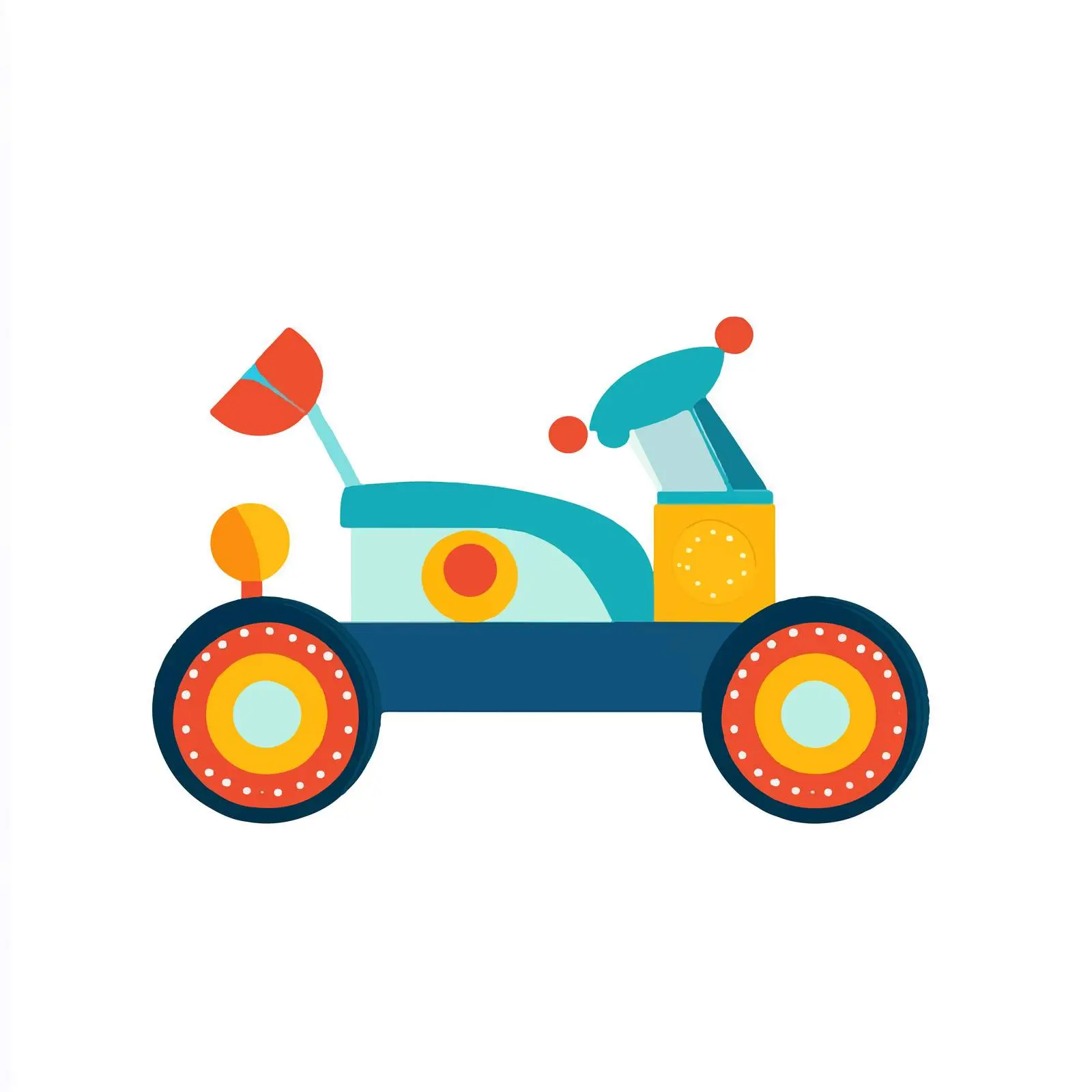 Flat Vector Baby Toy Tractor — free download from Dotvec
