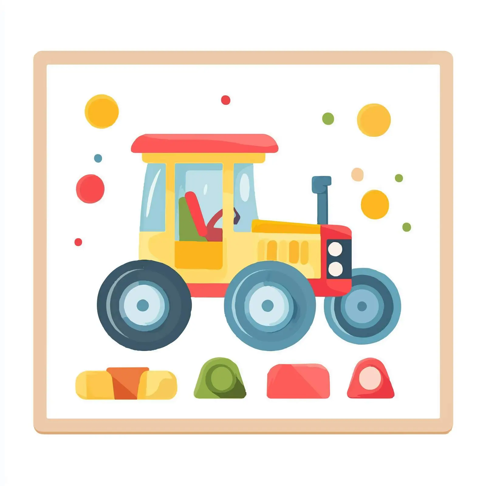 Flat Vector Baby Tractor Toy — free download from Dotvec