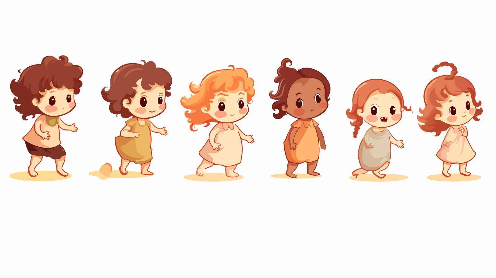 Baby Girl to Toddler Cartoon Life Cycle — free download from Dotvec