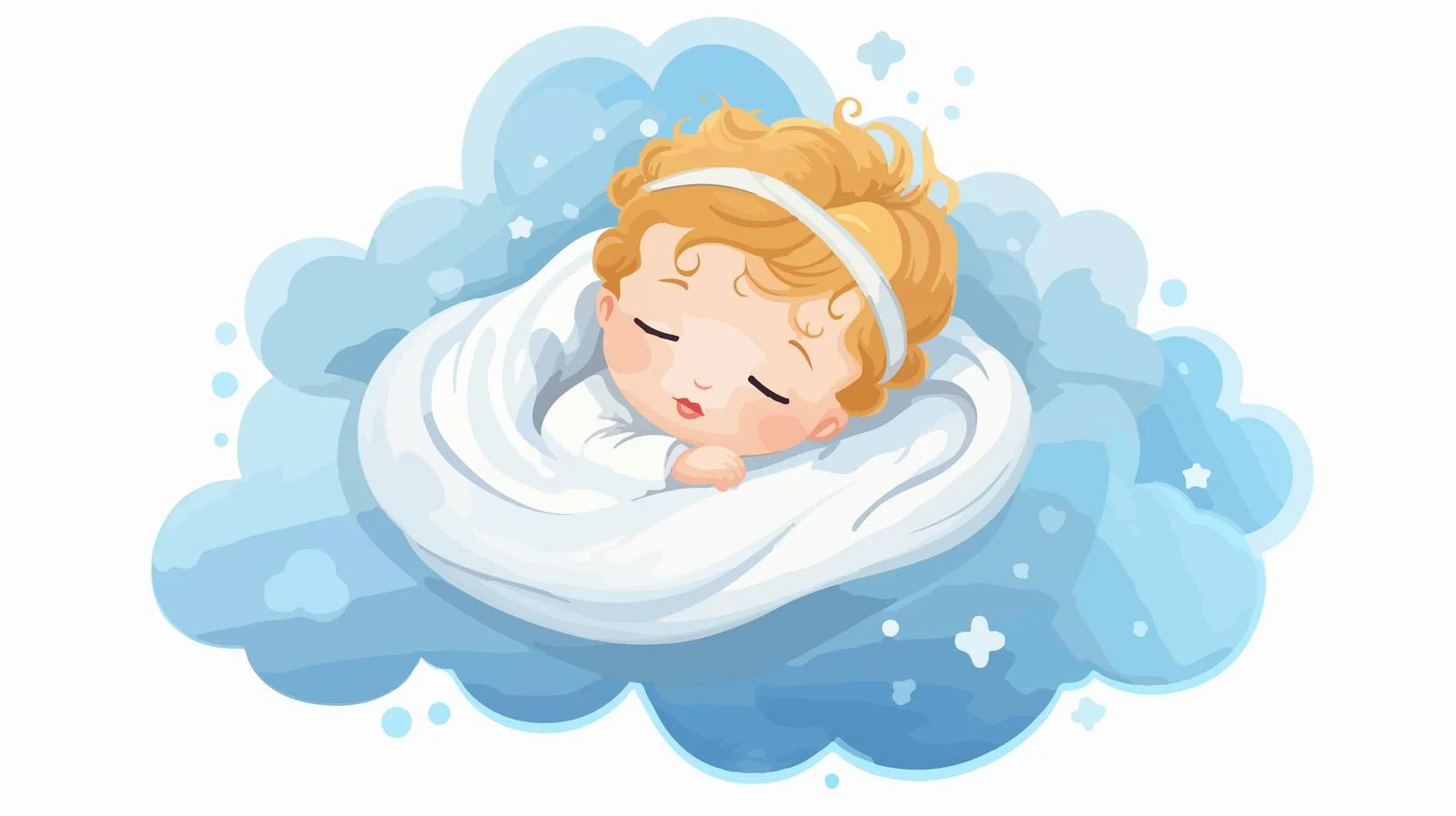Cute Baby Sleeping on Cloud — free download from Dotvec