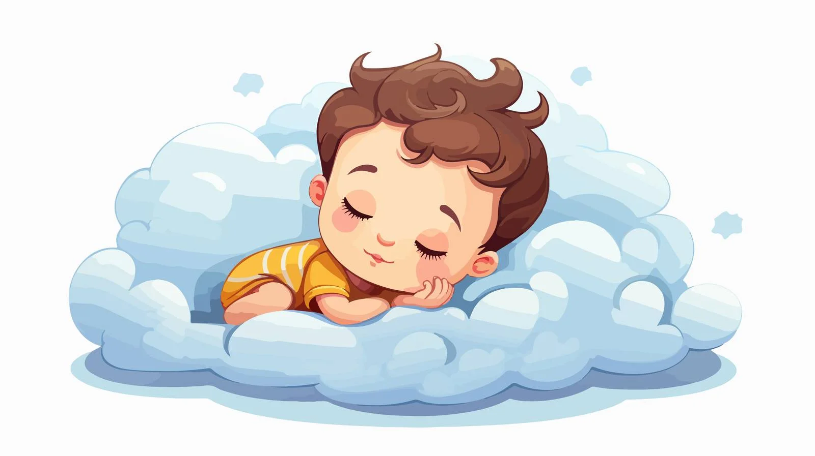 Baby Sleeping on Cloud Vector Illustration — free download from Dotvec
