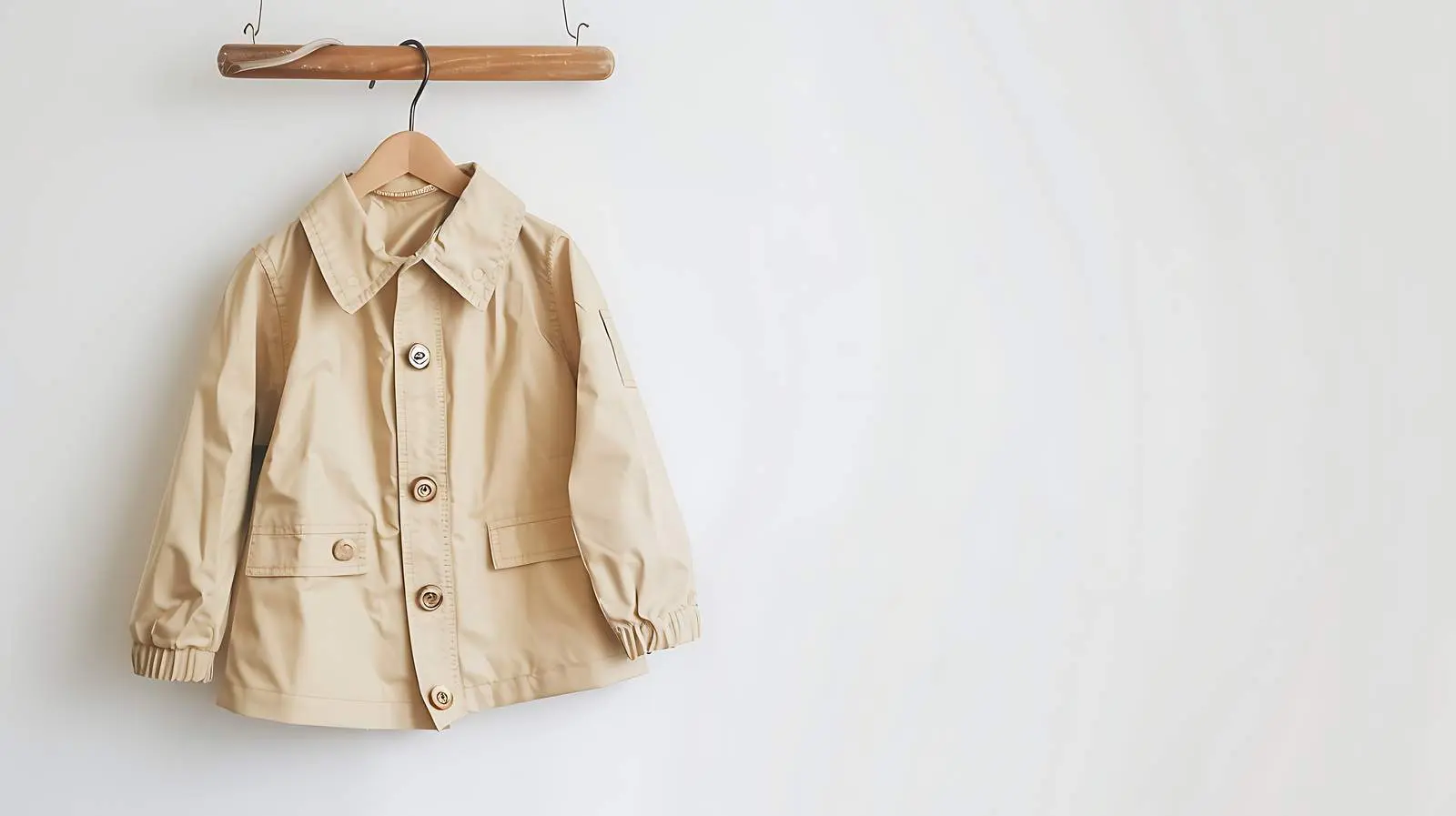 Stylish Kids Raincoat in Neutral Sandy Pastel – free kid image from Dotvec