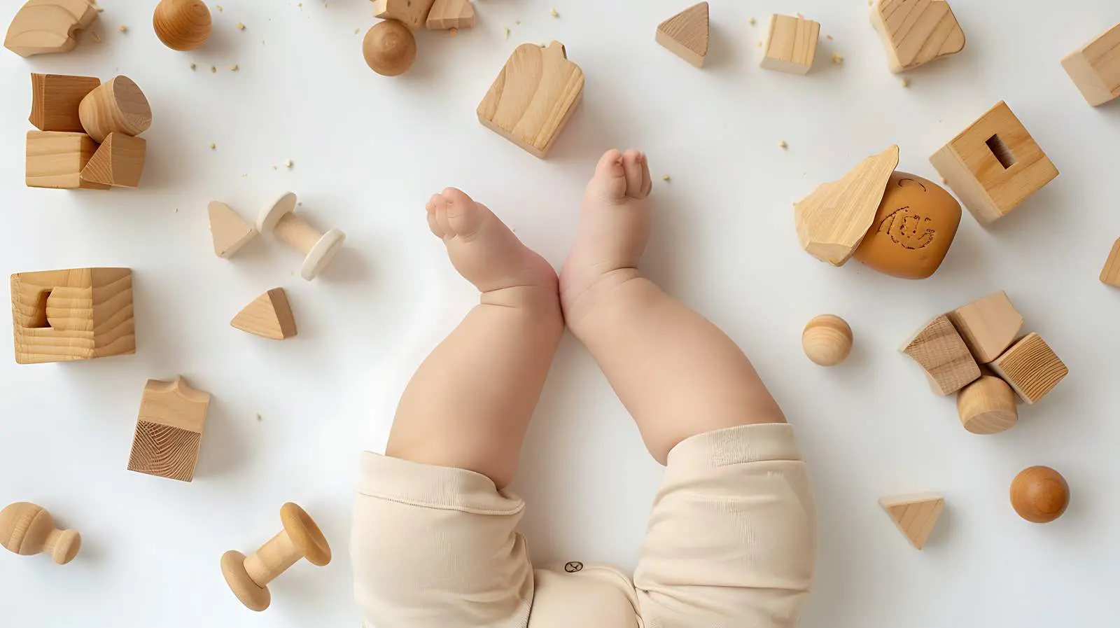 Cute Baby Playing with Wooden Toys – free infant image from Dotvec