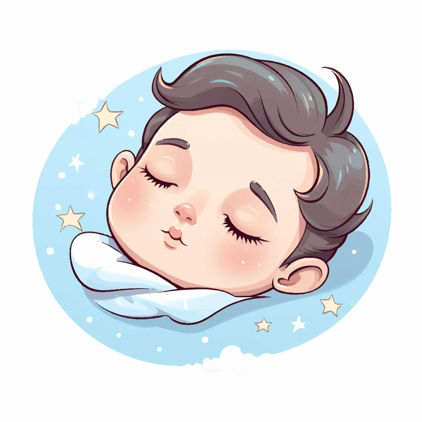 Cute Baby Face in Sweet Dreams Vector Illustration – free vector icon image from Dotvec