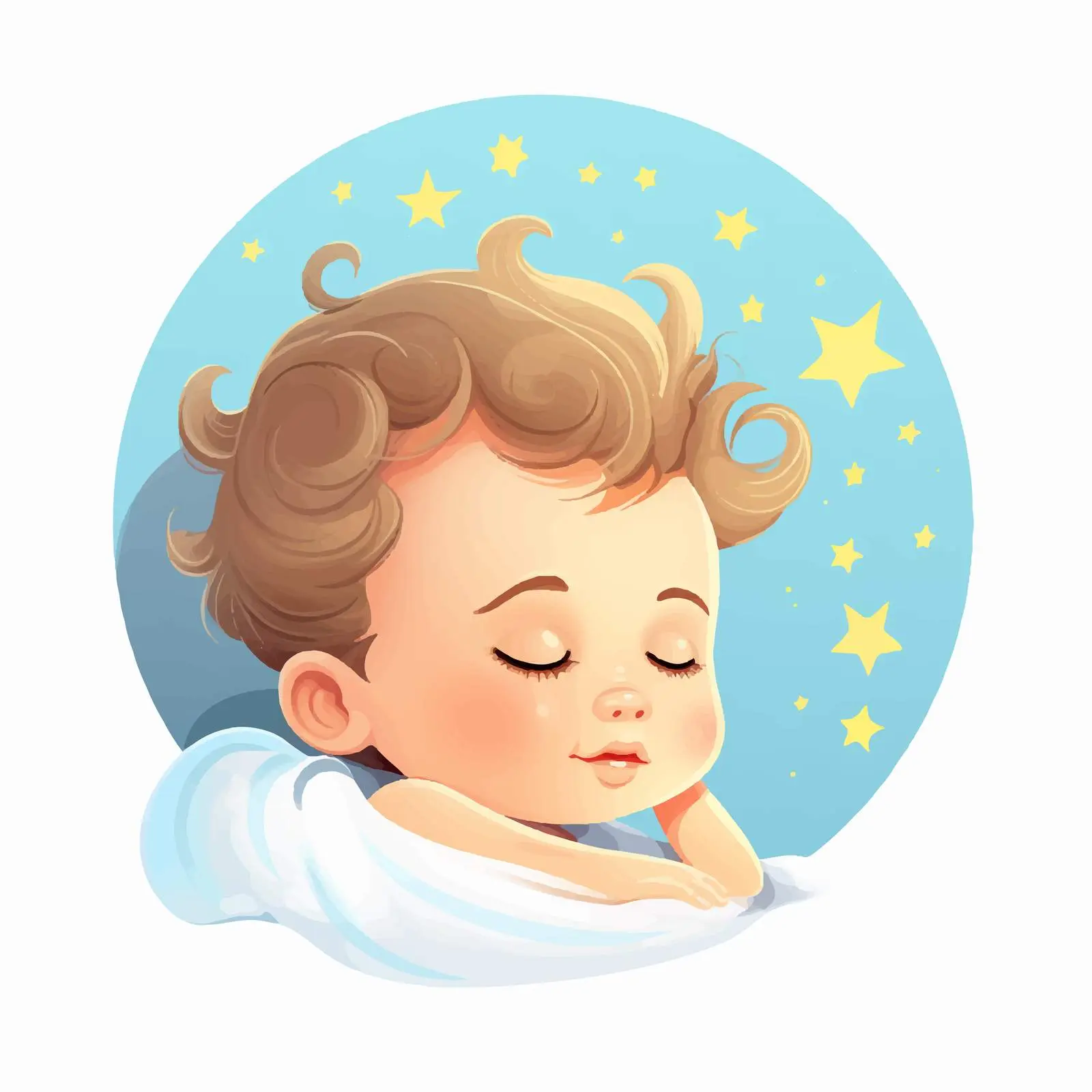 Cute Cartoon Baby Sweet Dreams Vector Illustration — free download from Dotvec