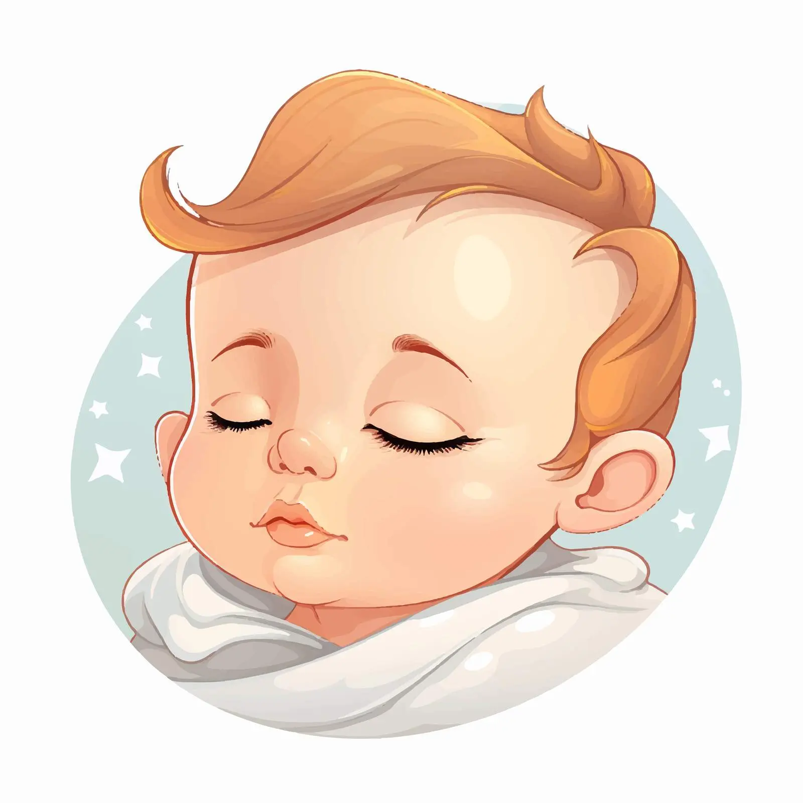 Cartoon Baby Sweet Dreams Face Vector Illustration — free download from Dotvec