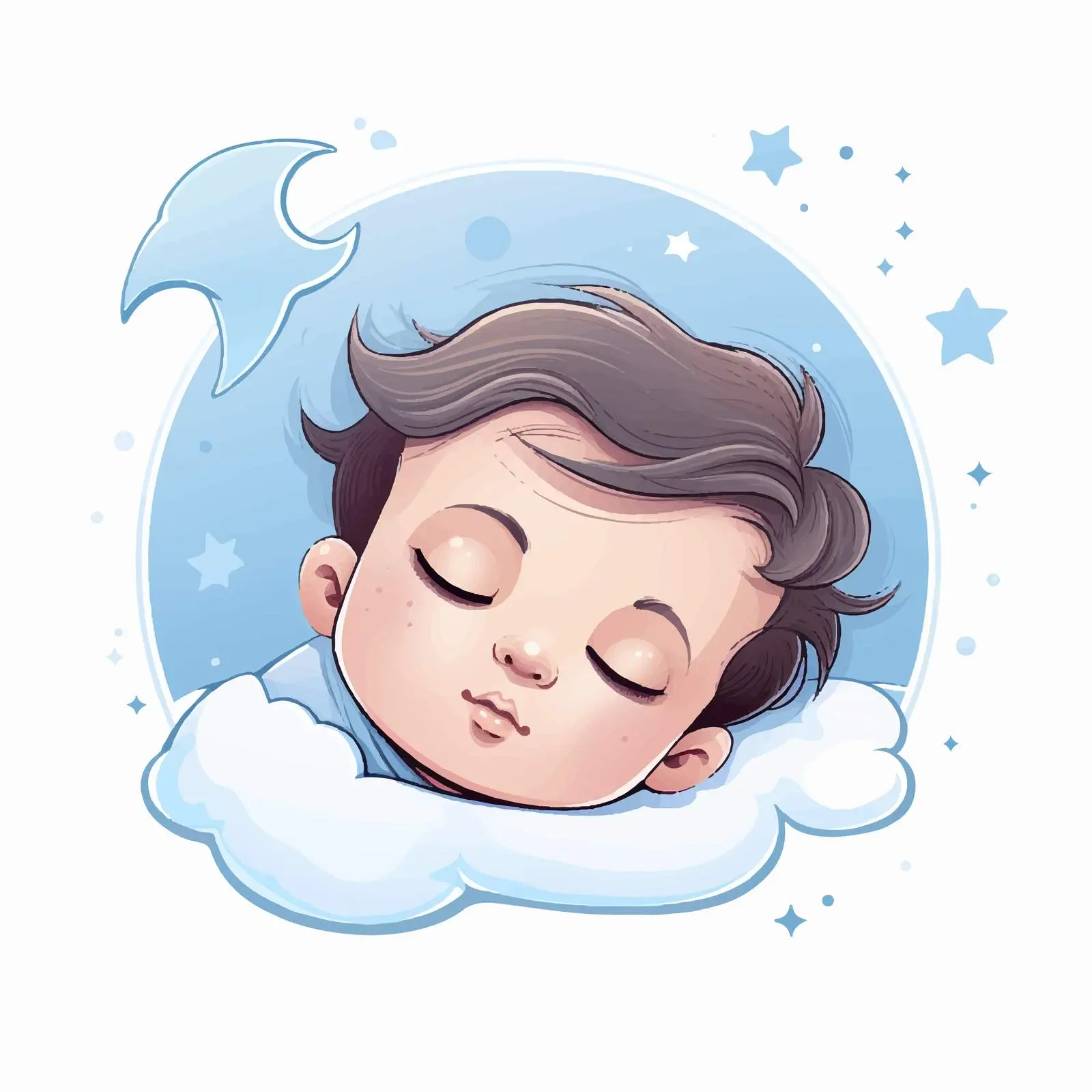 Adorable Cartoon Baby Dreaming Vector Illustration – free adorable art image from Dotvec