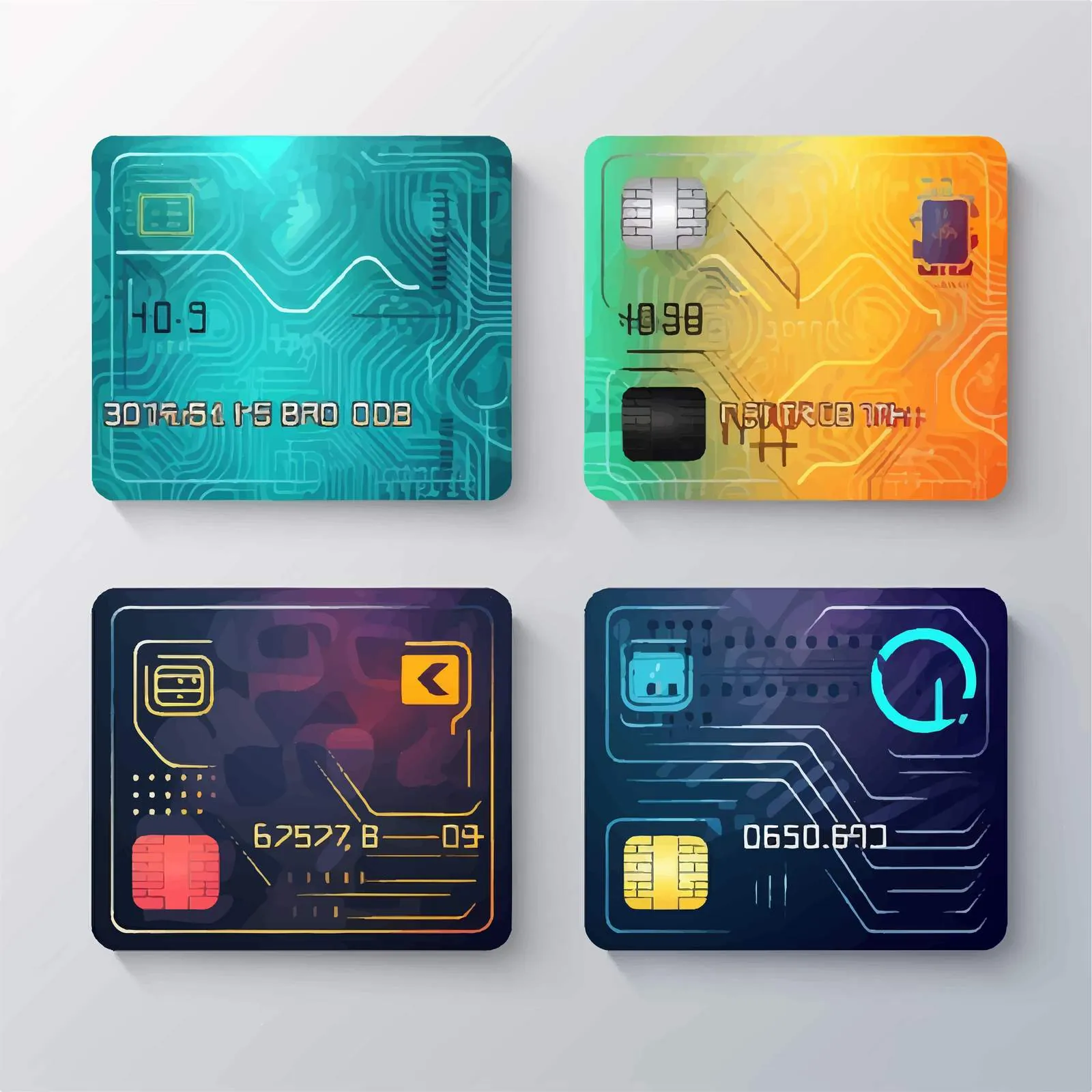 Plastic Credit Card Front and Back Vectors — free download from Dotvec