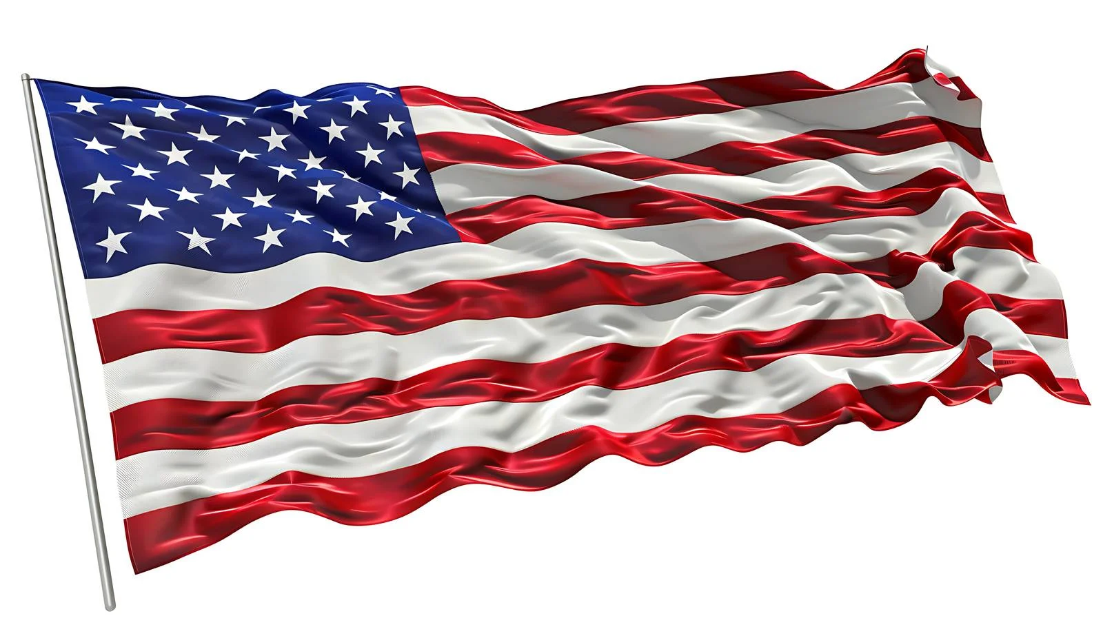 Vibrant sunset silhouette of American flag — free download from Dotvec