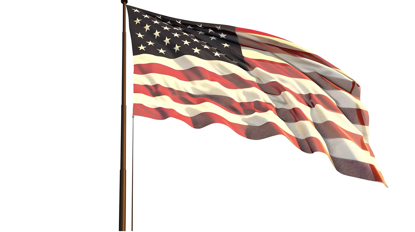 Silhouetted American flag waving at sunset — free download from Dotvec