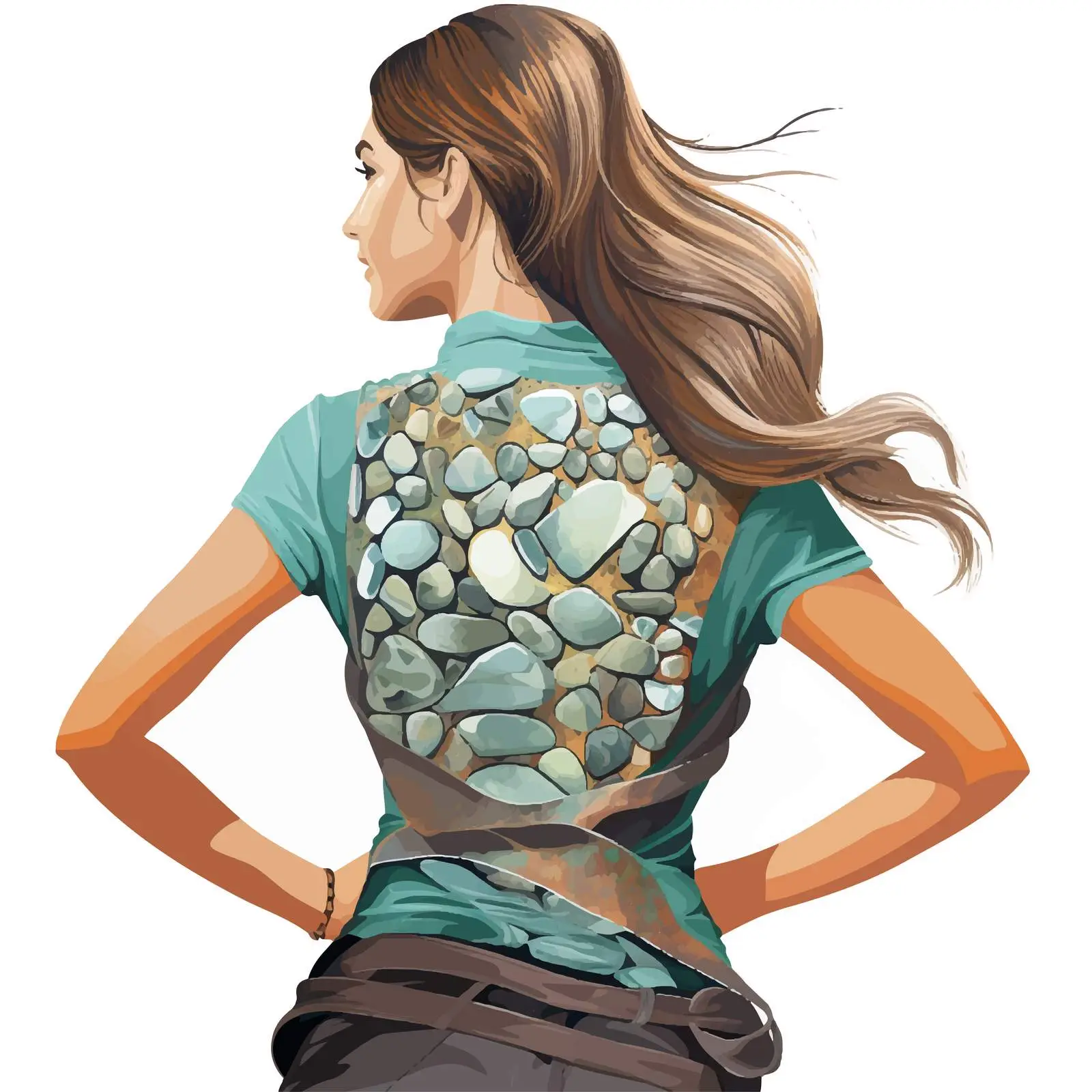 Woman Receiving Stone Massage Illustration Vector — free download from Dotvec