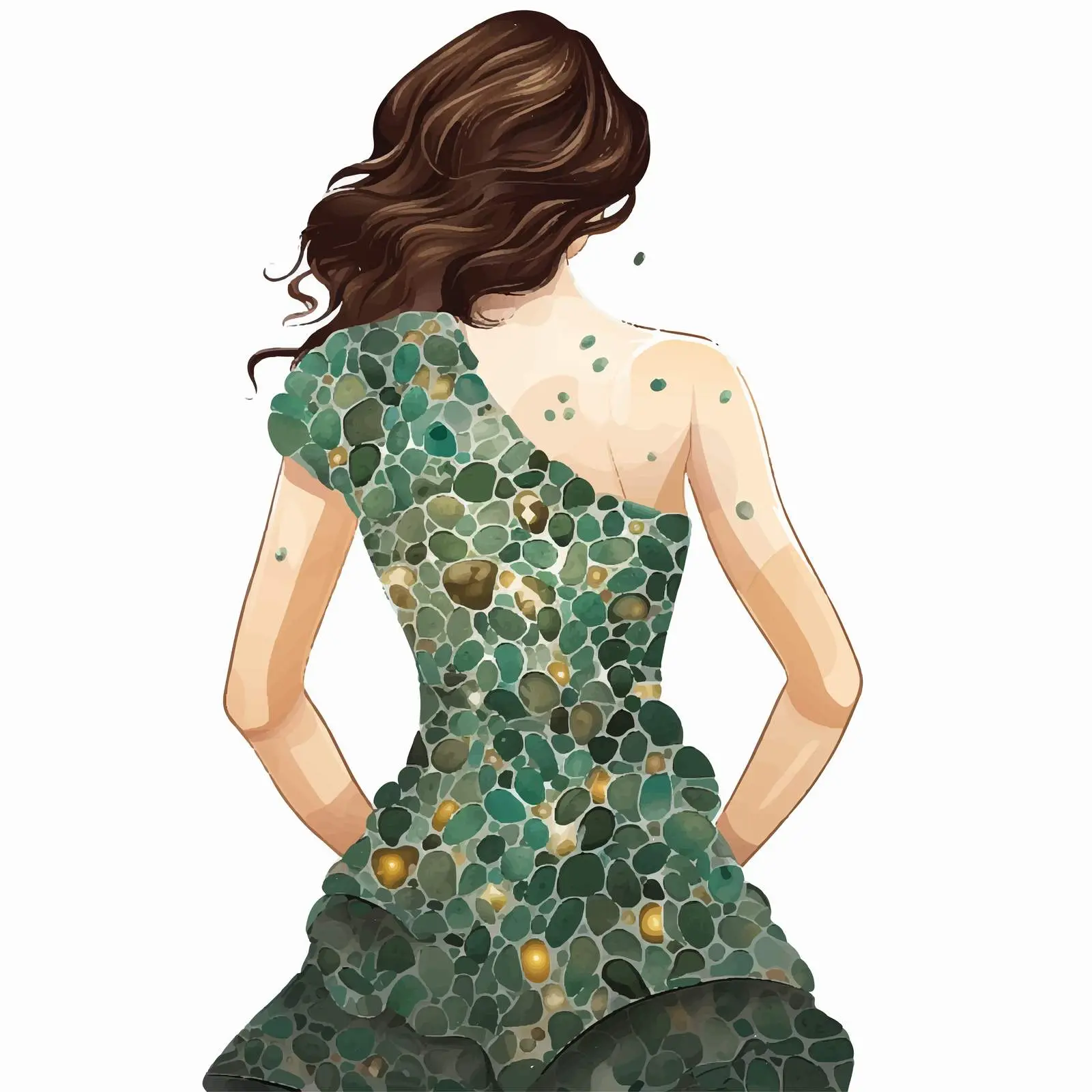 Back of Woman with Stone Massage Illustration — free download from Dotvec
