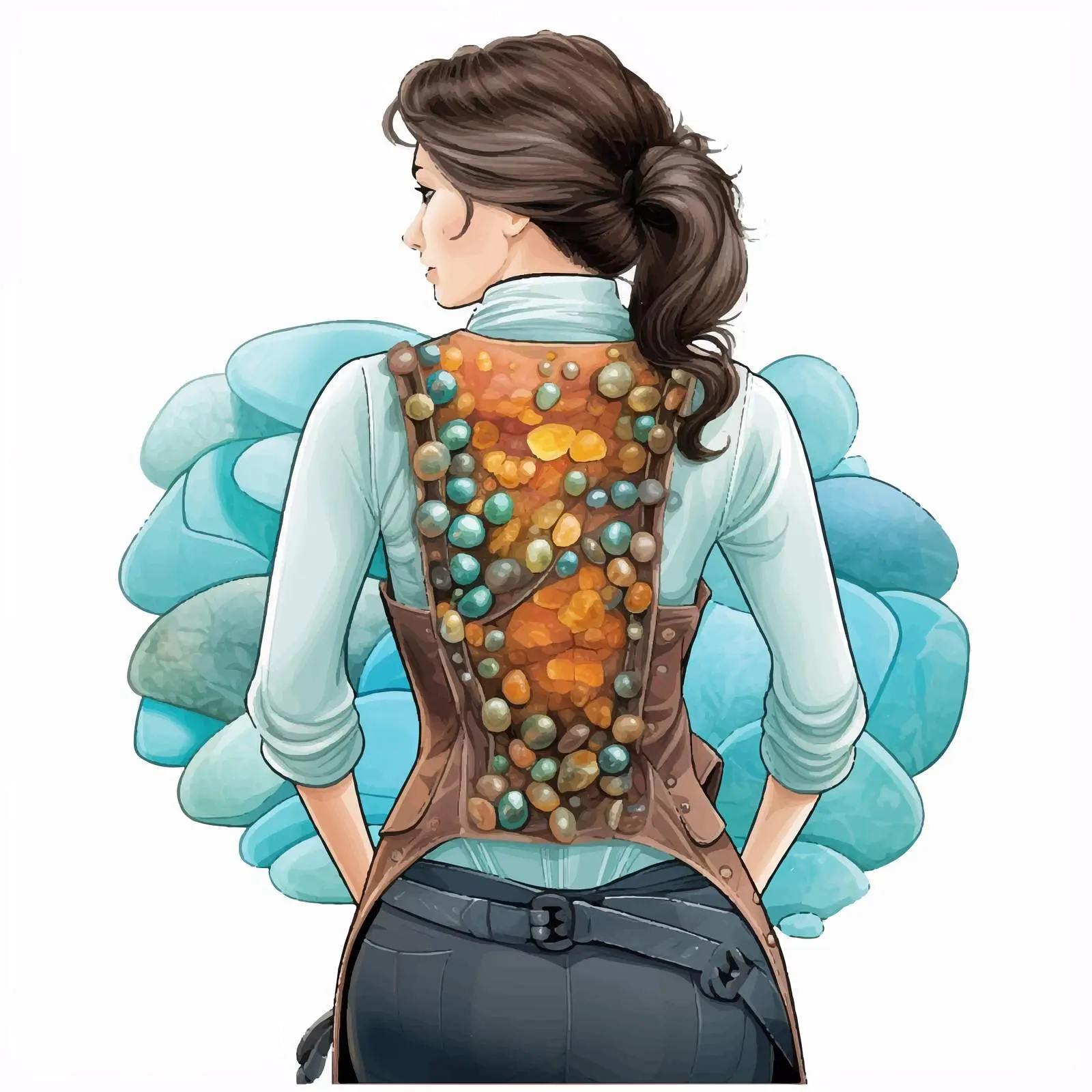 Back of Woman with Stone Massage Illustration – free professional massage image from Dotvec