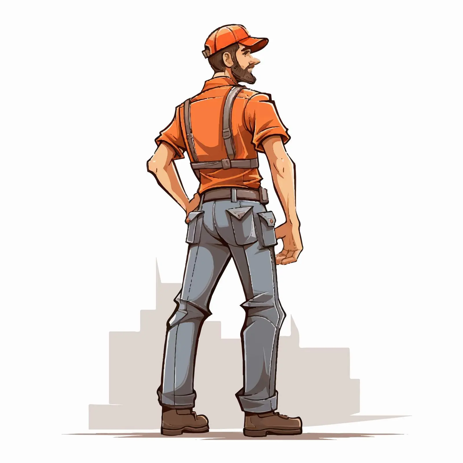 Engineer Worker Back Illustration in Vector Style — free download from Dotvec