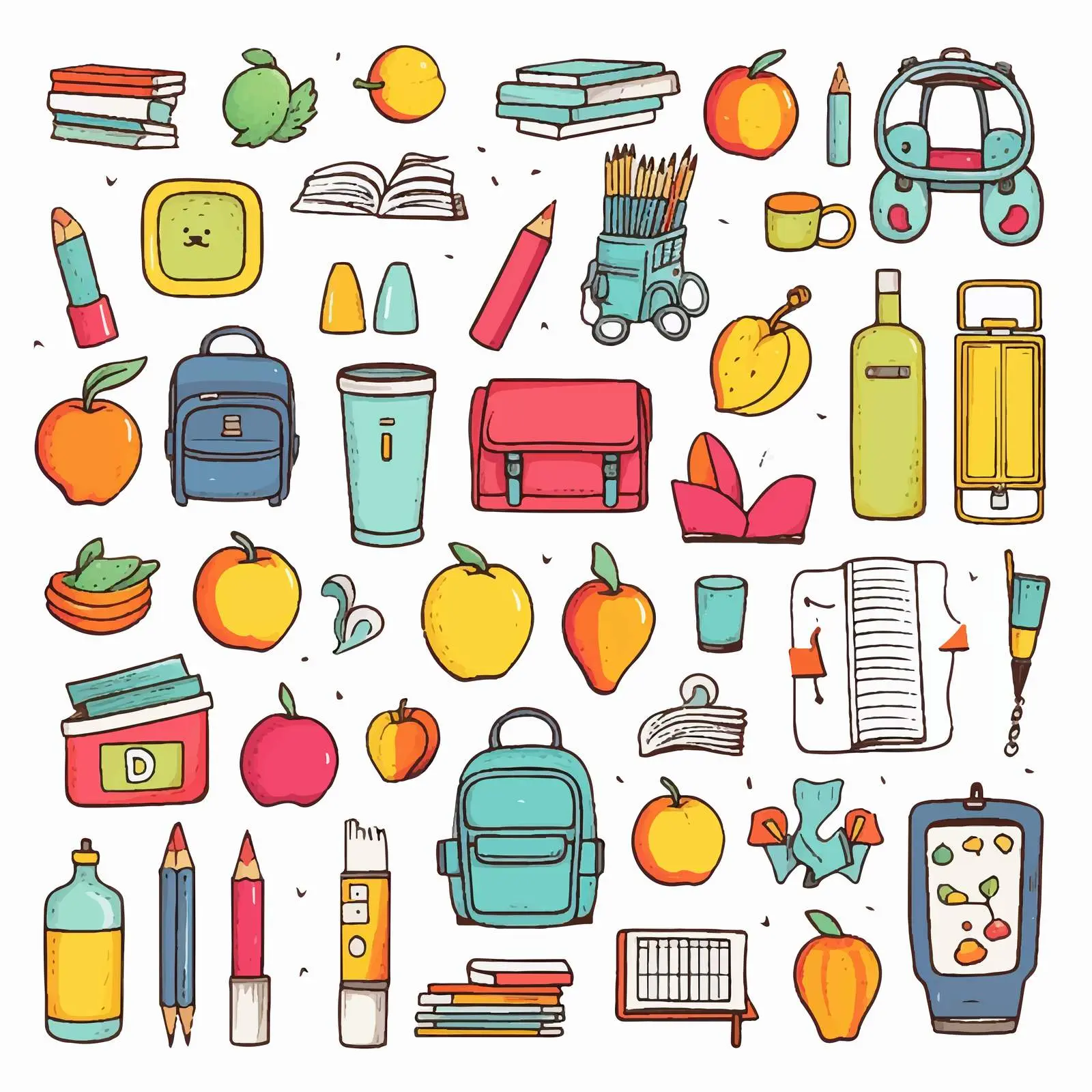 Back to School Clip Art Illustration Set — free download from Dotvec
