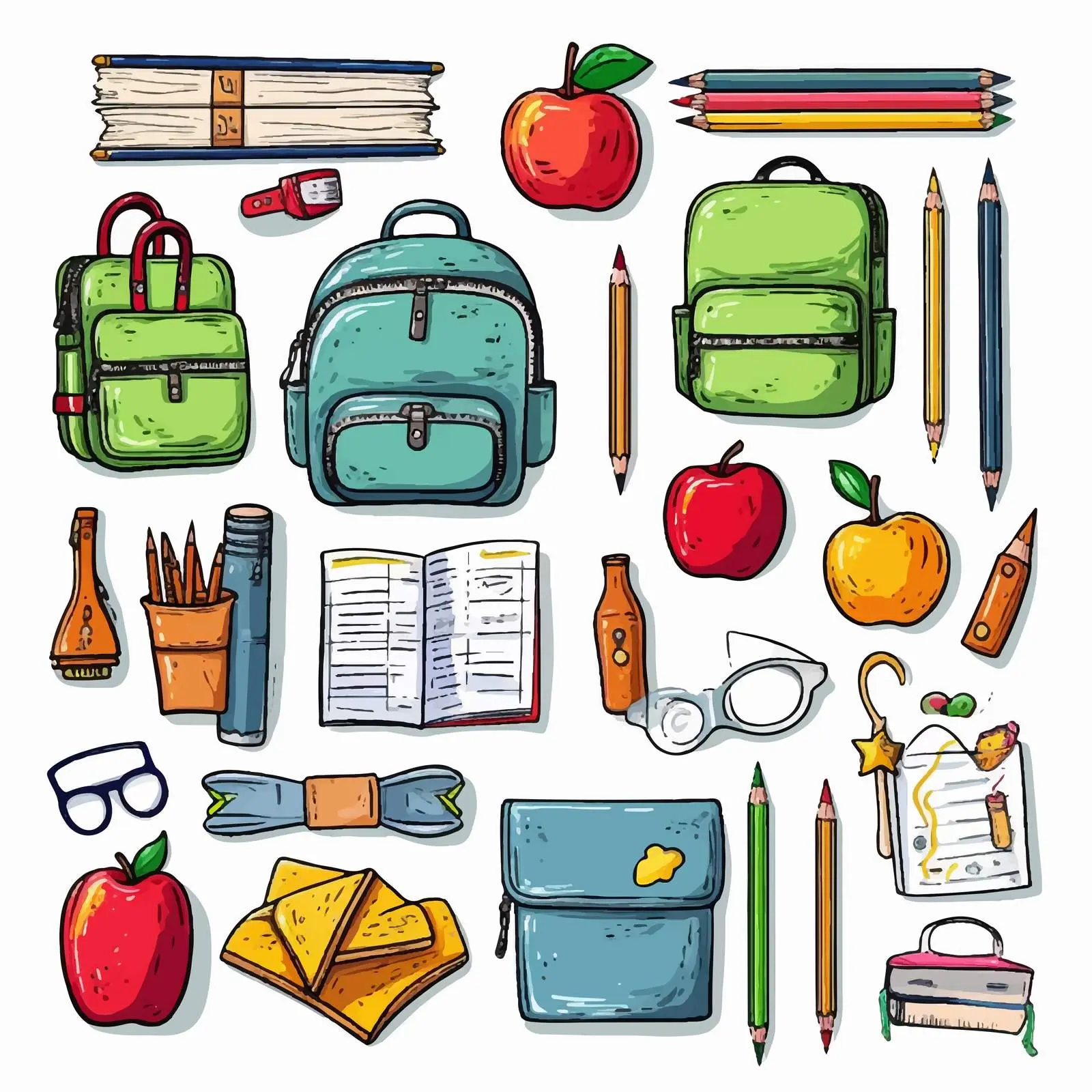 Back to School Clip Art Elements Set — free download from Dotvec