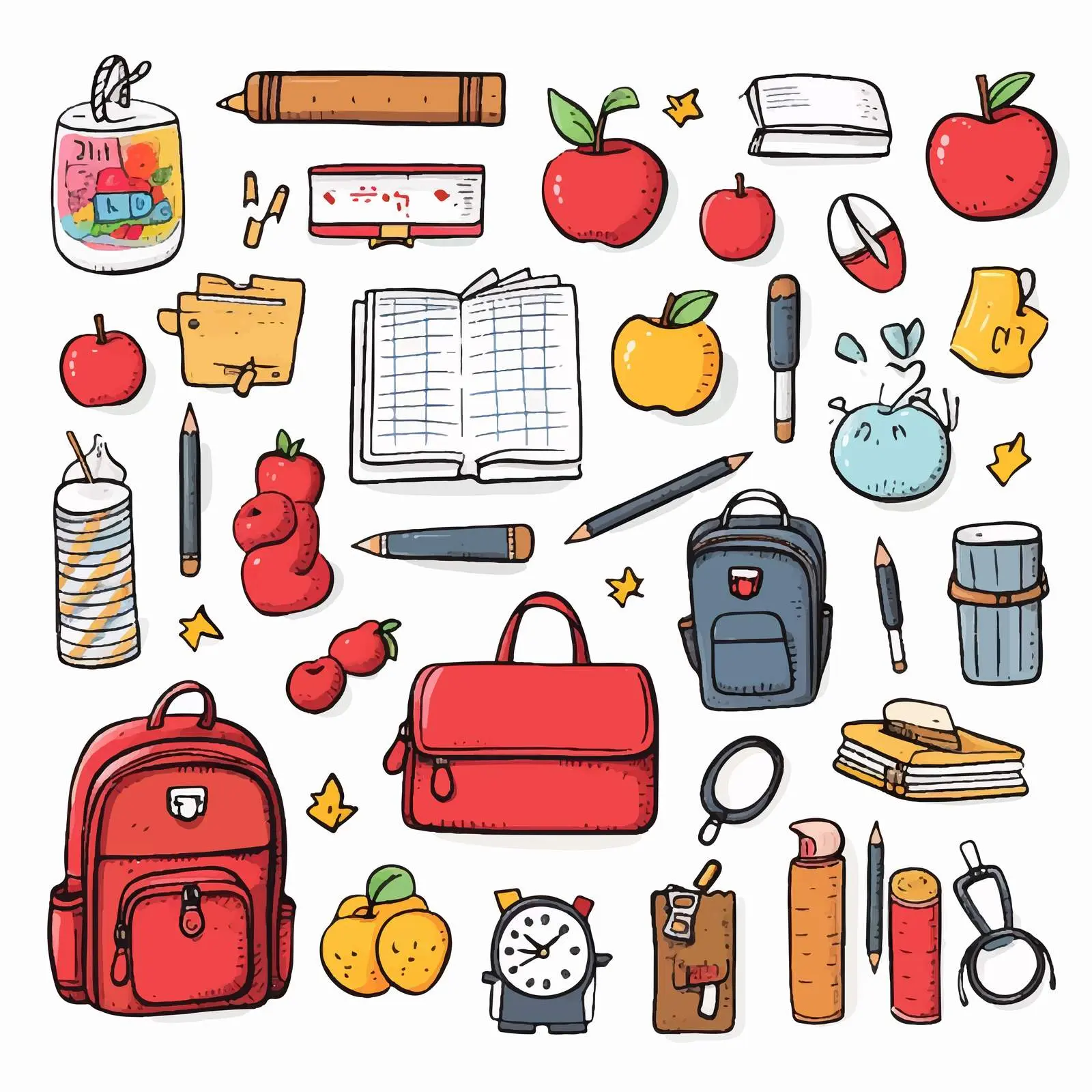 Back to School Clip Art Elements Set – free educational resources image from Dotvec