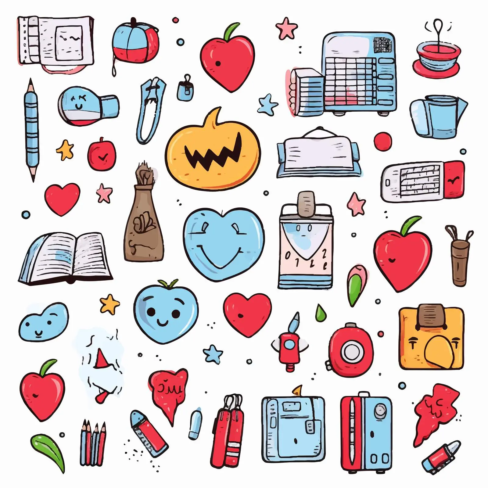 Back to School Clip Art Elements Set – free educational resources image from Dotvec