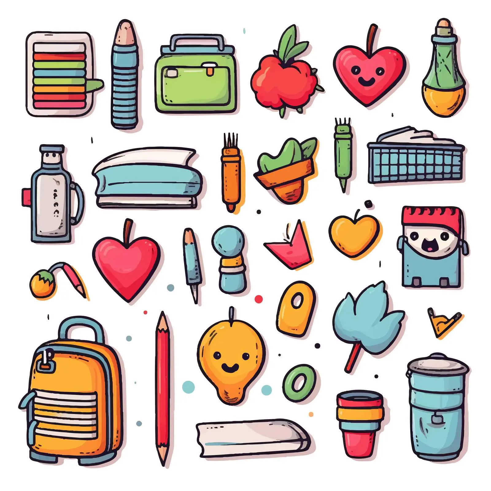 Back to School Clip Art Elements Set – free students image from Dotvec
