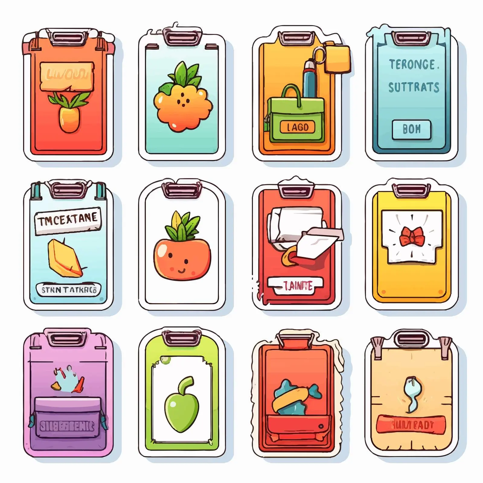 Back to School Notebook Labels Stickers Set — free download from Dotvec