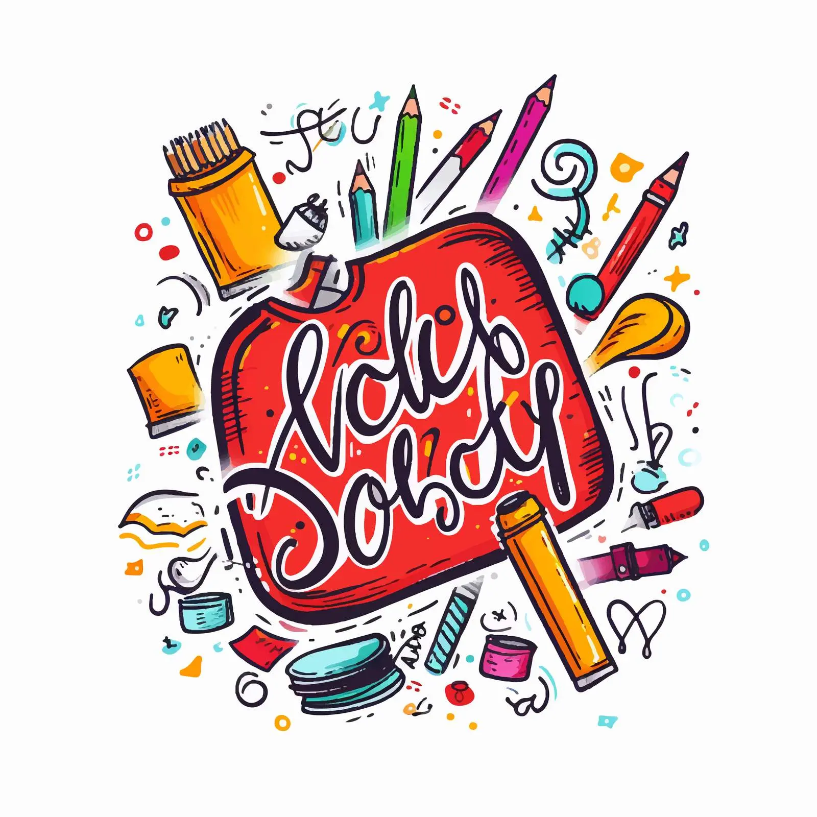 Back to School Calligraphy Artwork – free school spirit image from Dotvec