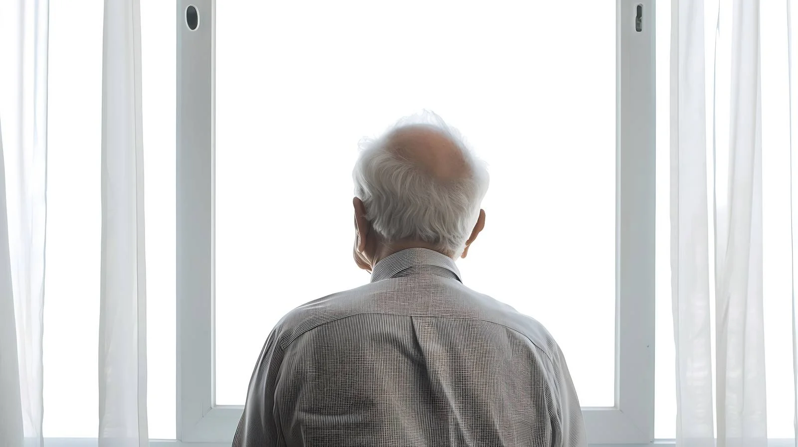 Senior Man Looking Out Window — free download from Dotvec