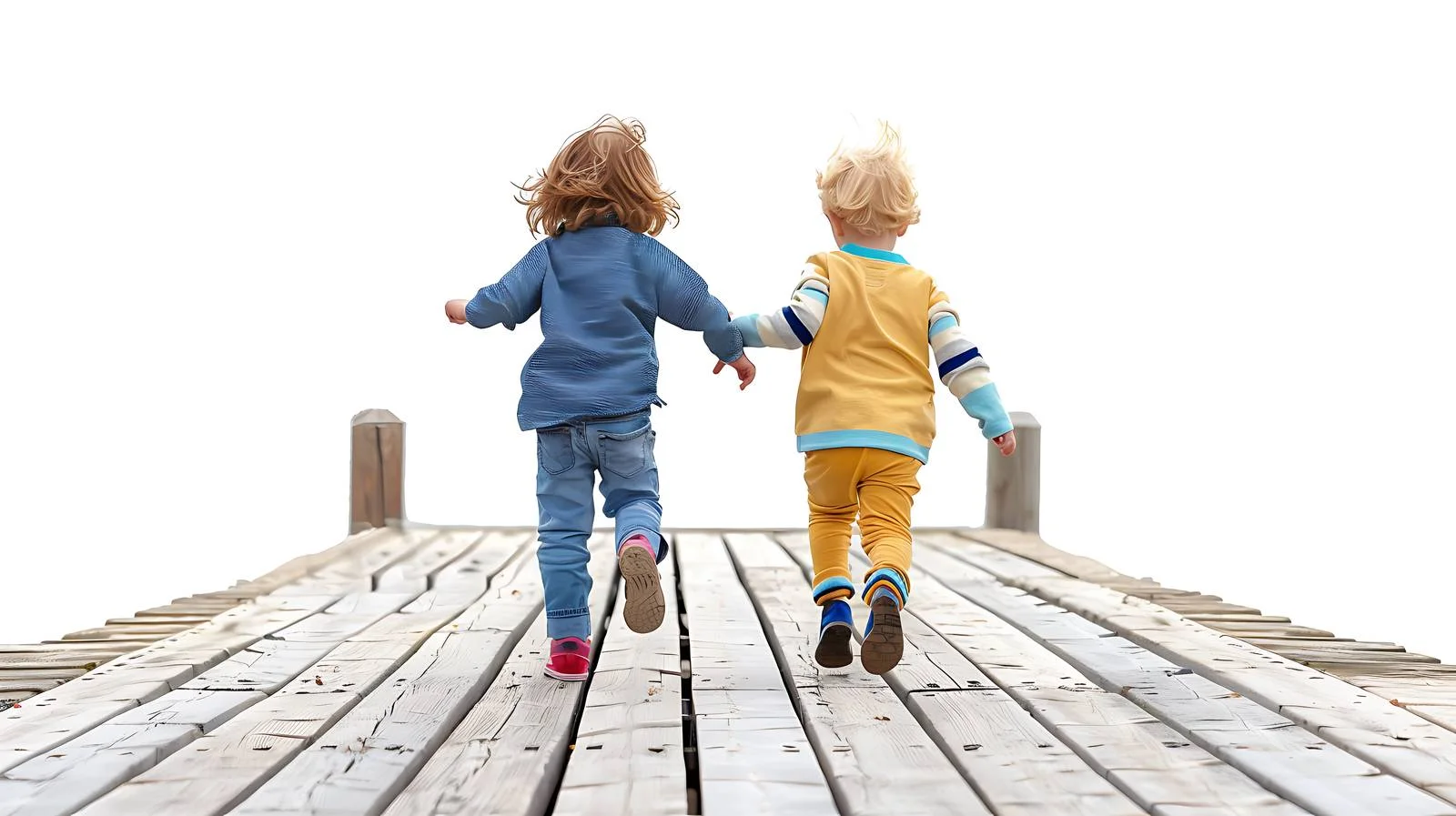 Children Running on Boardwalk — free download from Dotvec