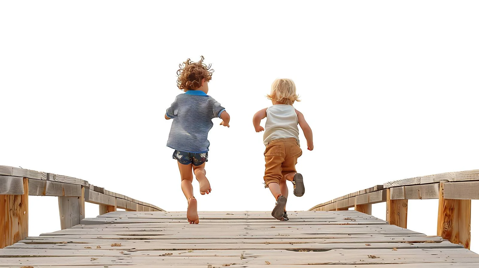 Children Running on Boardwalk — free download from Dotvec