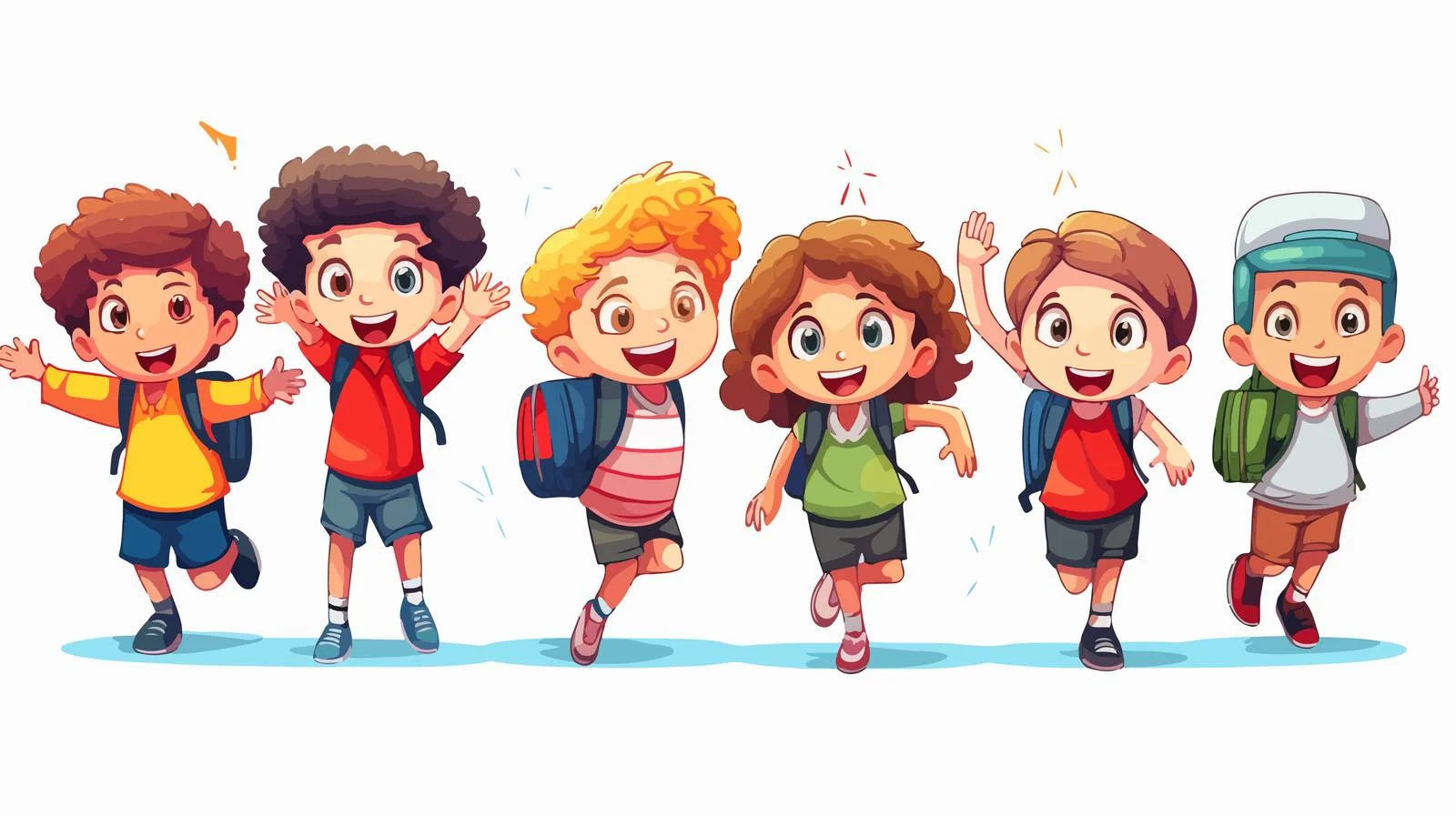School Cartoon Stationery Characters Vector Illustration — free download from Dotvec