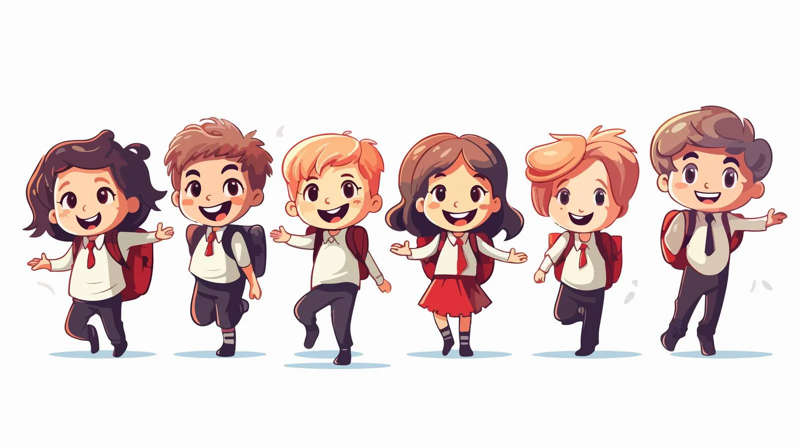 School Stationery Cartoon Characters Vector Illustration — free download from Dotvec