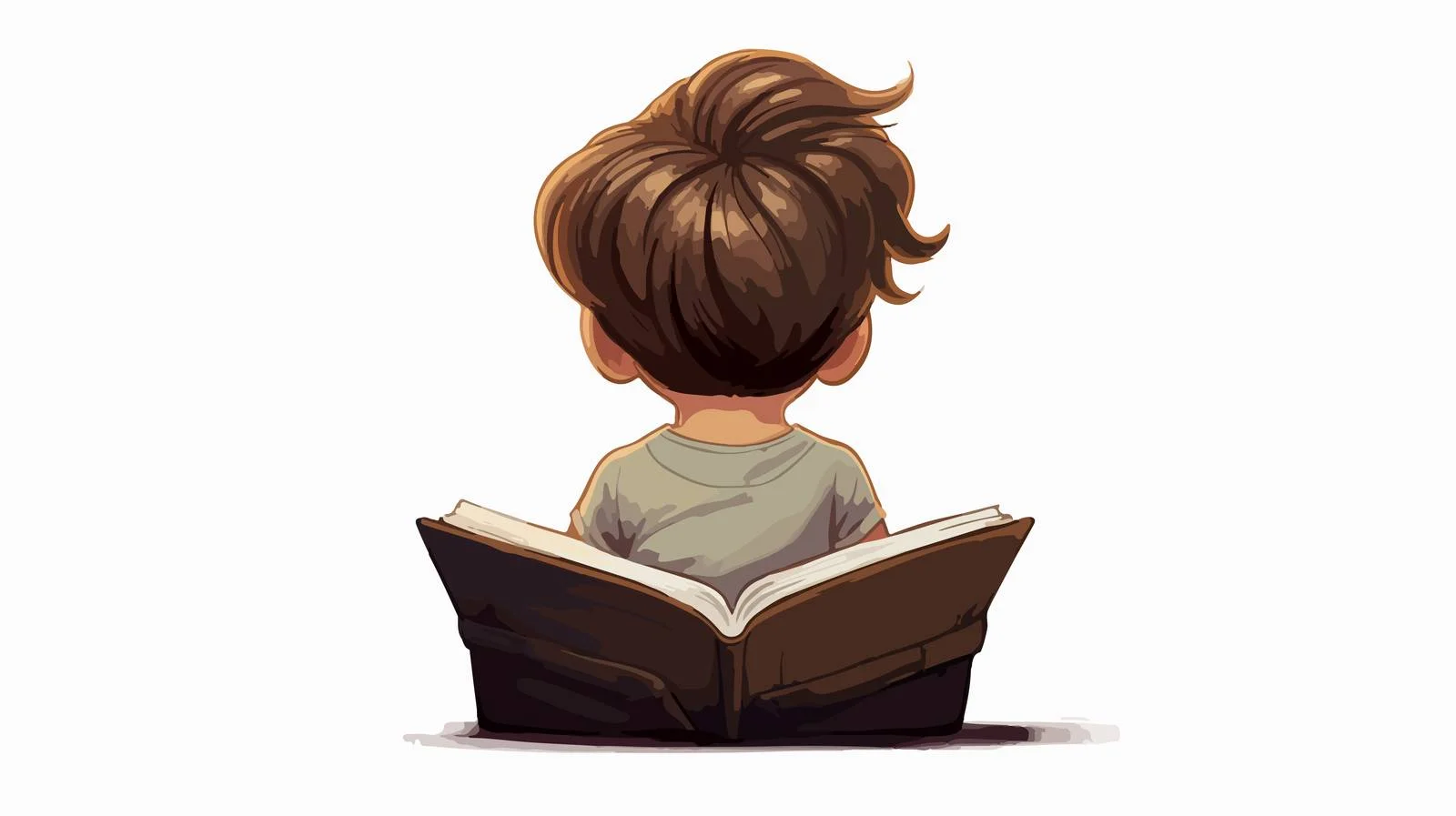 Child Reading Cartoon Illustration — free download from Dotvec