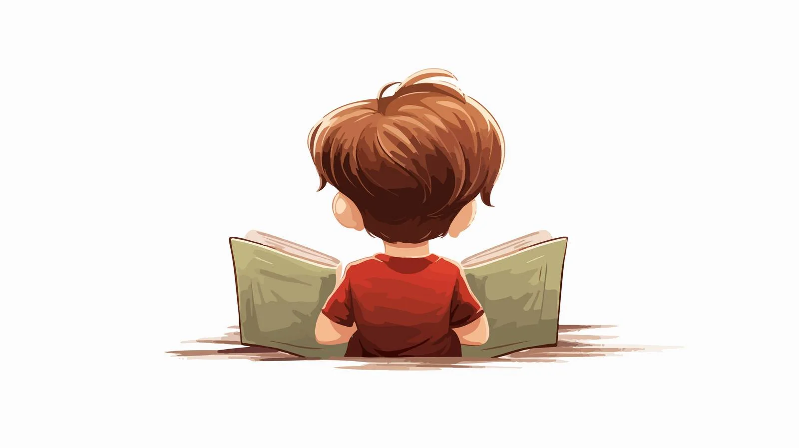 Child Reading Cartoon Illustration — free download from Dotvec