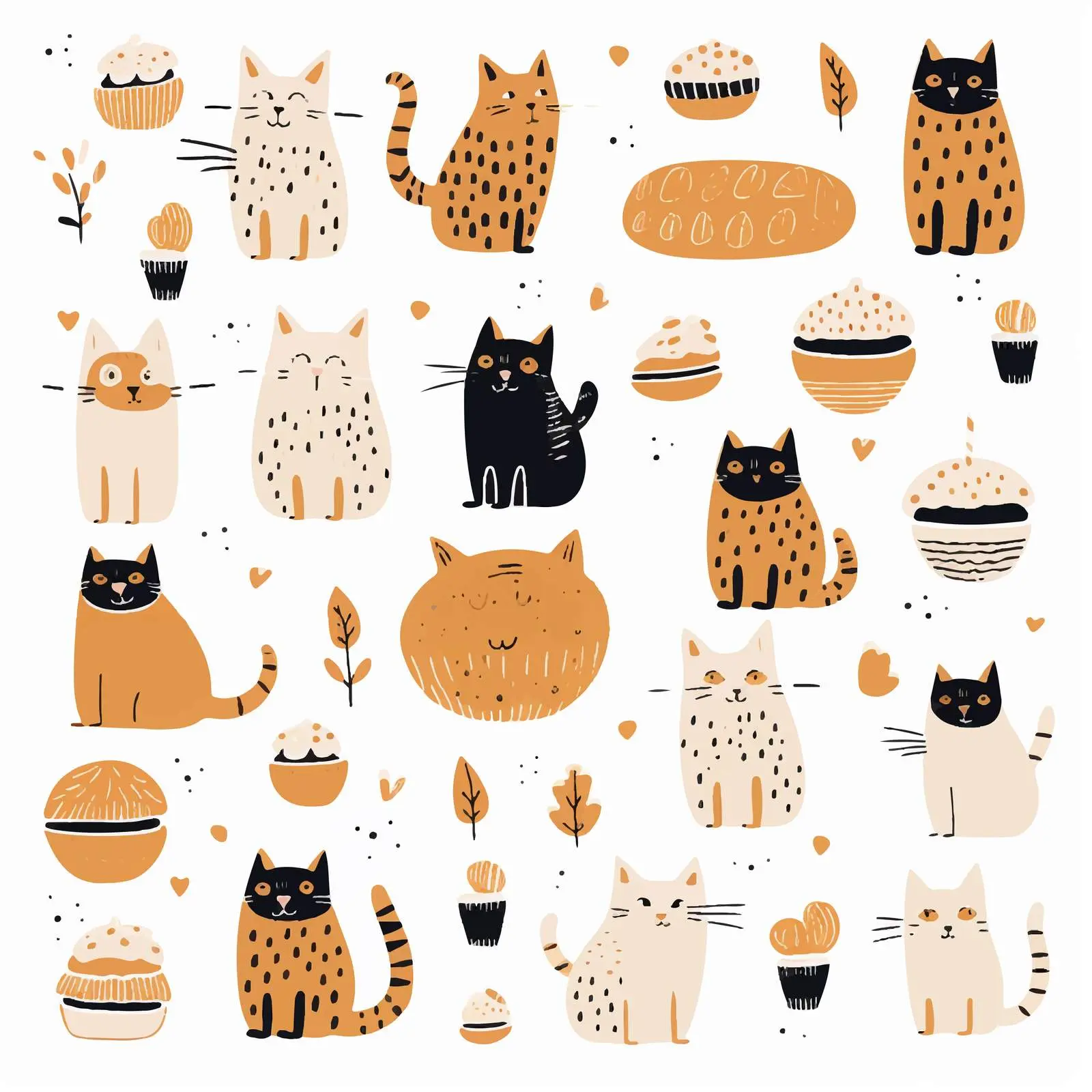 Handmade Cat Spot Food Background Vector Set – free spots image from Dotvec