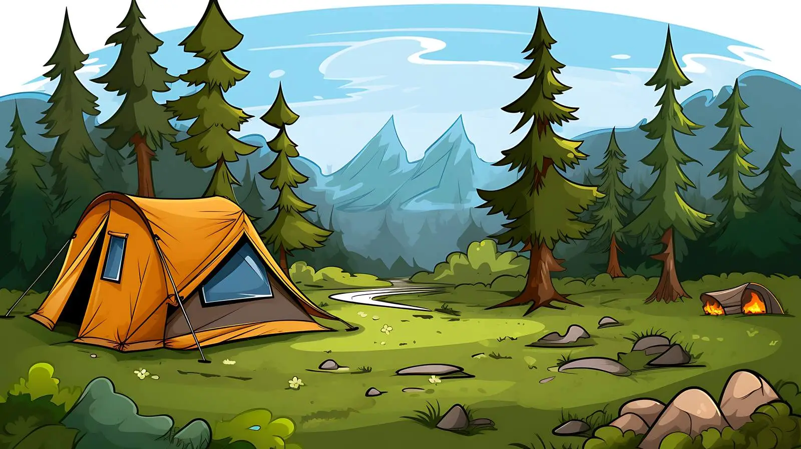 Camping Theme Background Template — free download from Dotvec